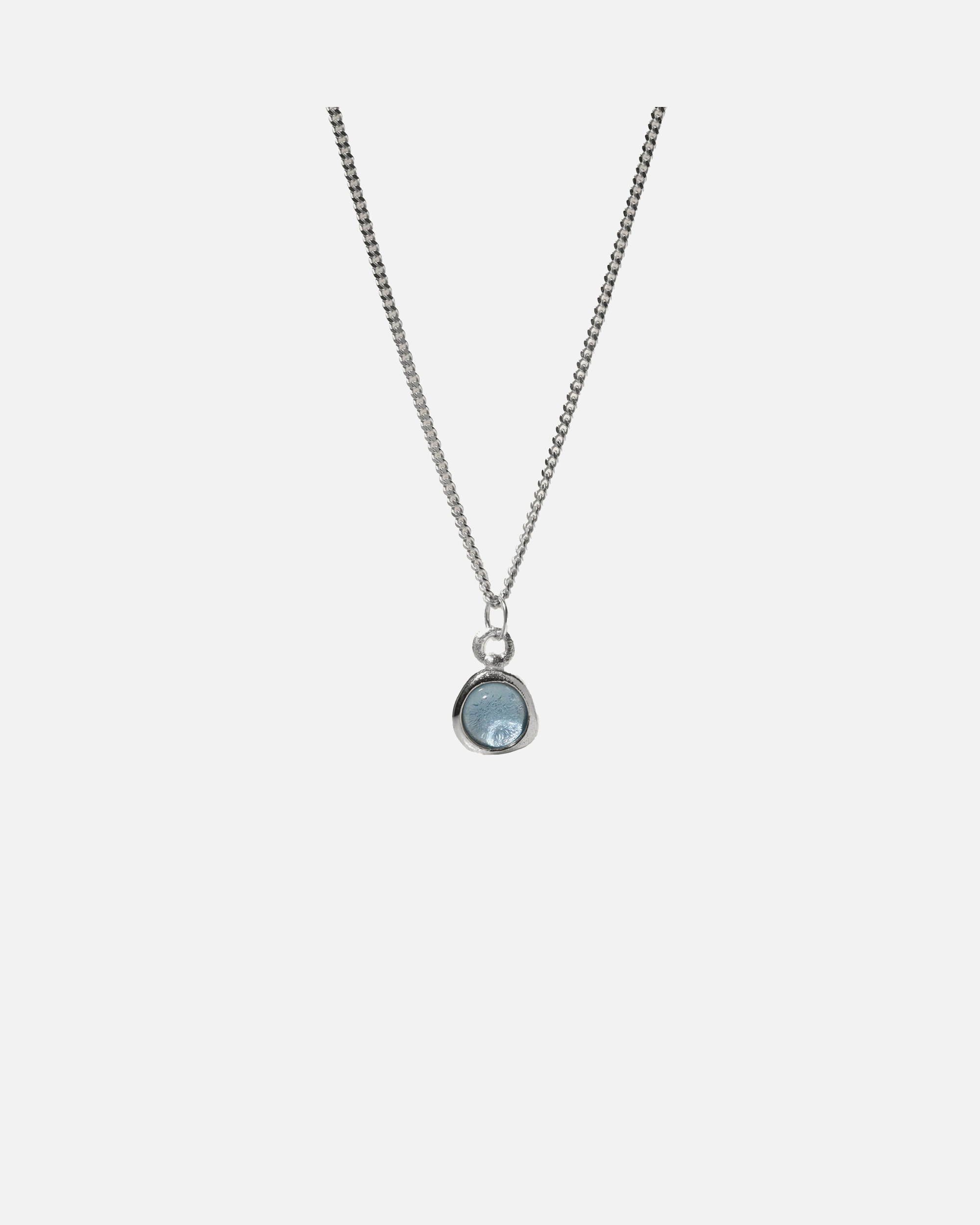 Halskette für Weiblich Stilnest Stone Fluid Aquamarin Anhänger 925 Sterling Silber 45