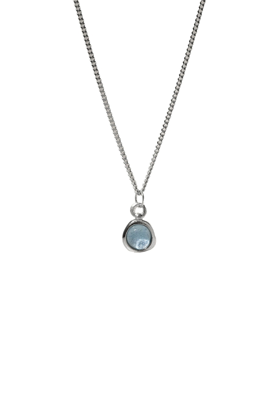 Stilnest Stone Fluid Aquamarin Anhänger 925 Sterling Silber 45 Damen