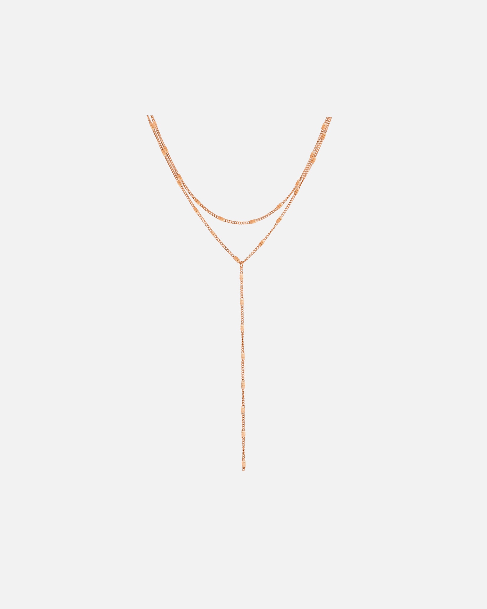 Halskette für Weiblich Hey Happiness Default Brand Line Y Kette zweireihig aus Edelstahl Rosegold