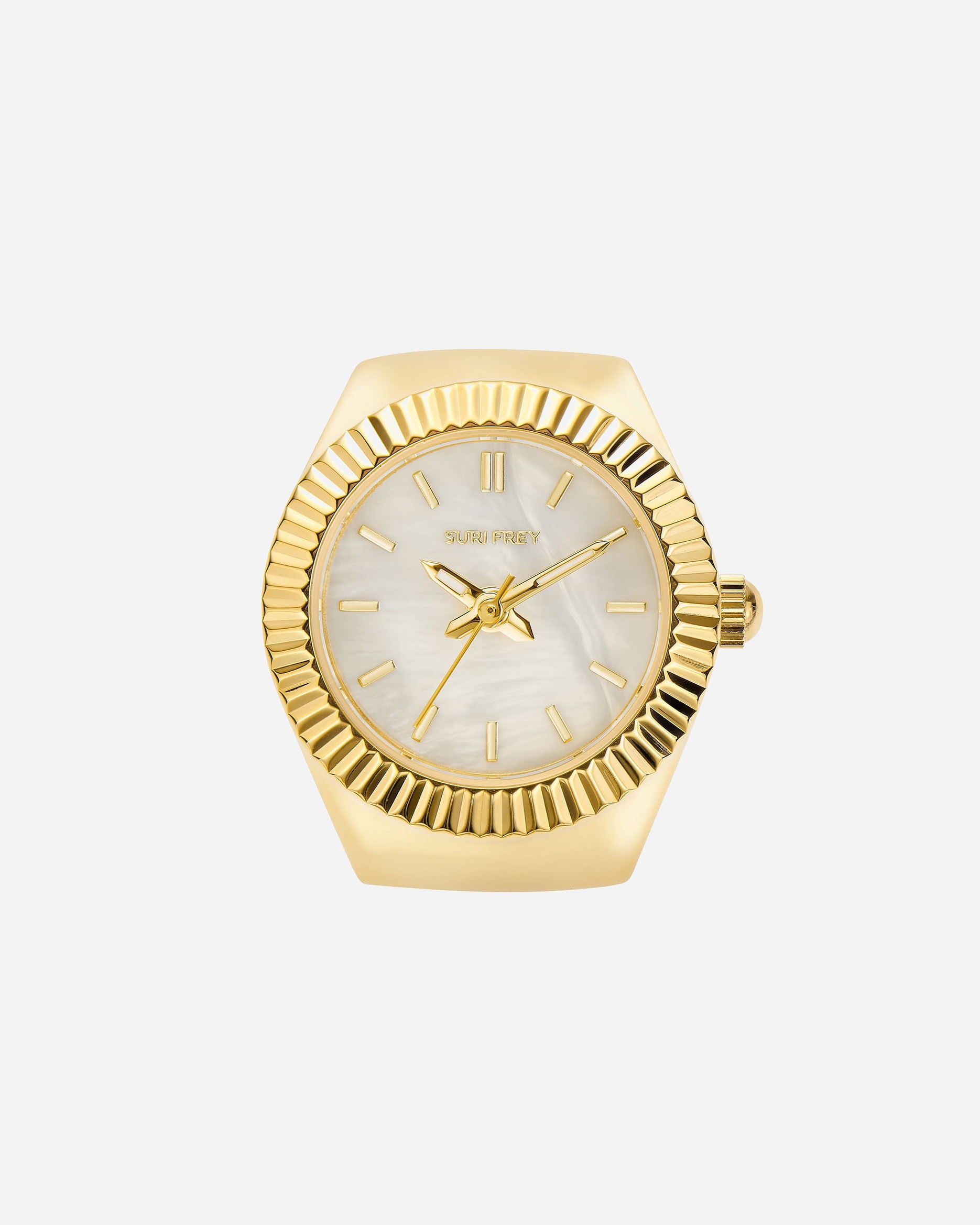 Uhr für Weiblich SURI FREY Ringuhr SFY Valley perlmutt gold