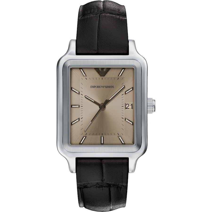 Emporio Armani Herrenuhr Edelstahl braun, silber Herren