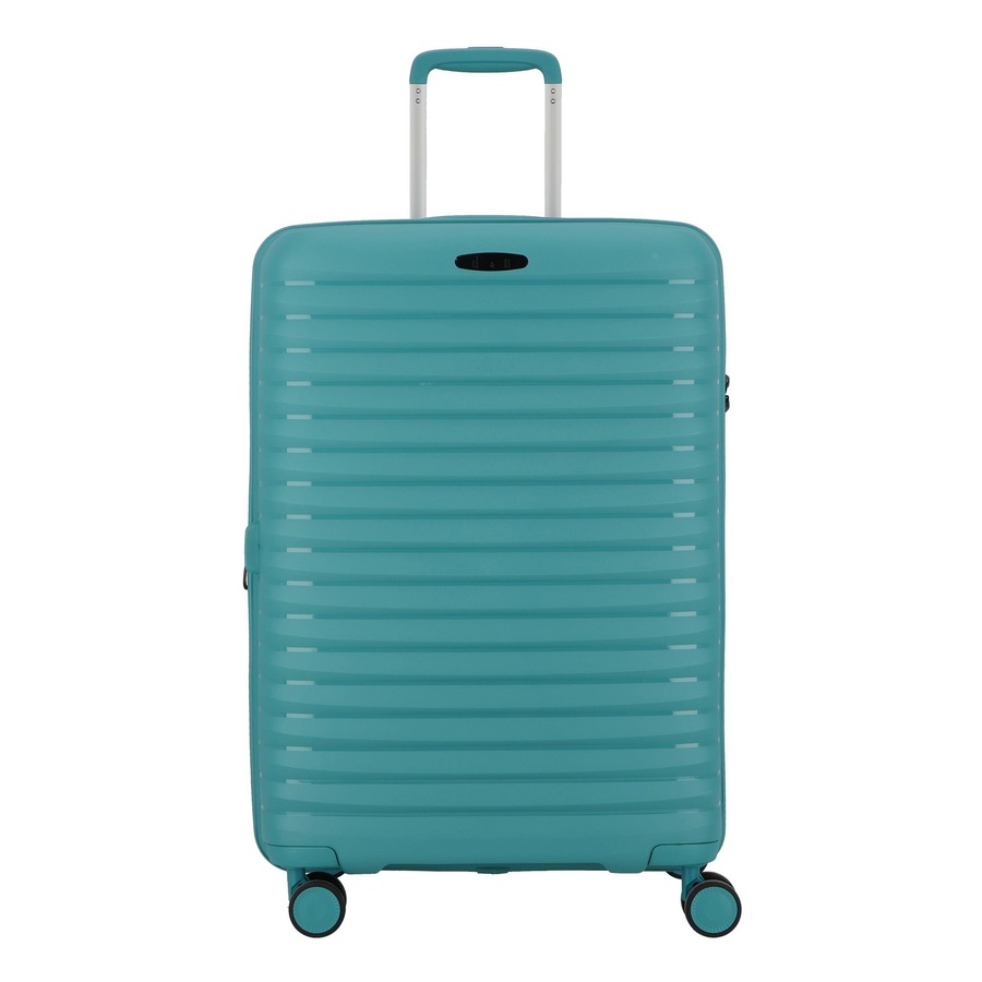 d & n Travel Line 4500 4 Rollen Trolley M 65 cm mit Dehnfalte petrol Grün Herren