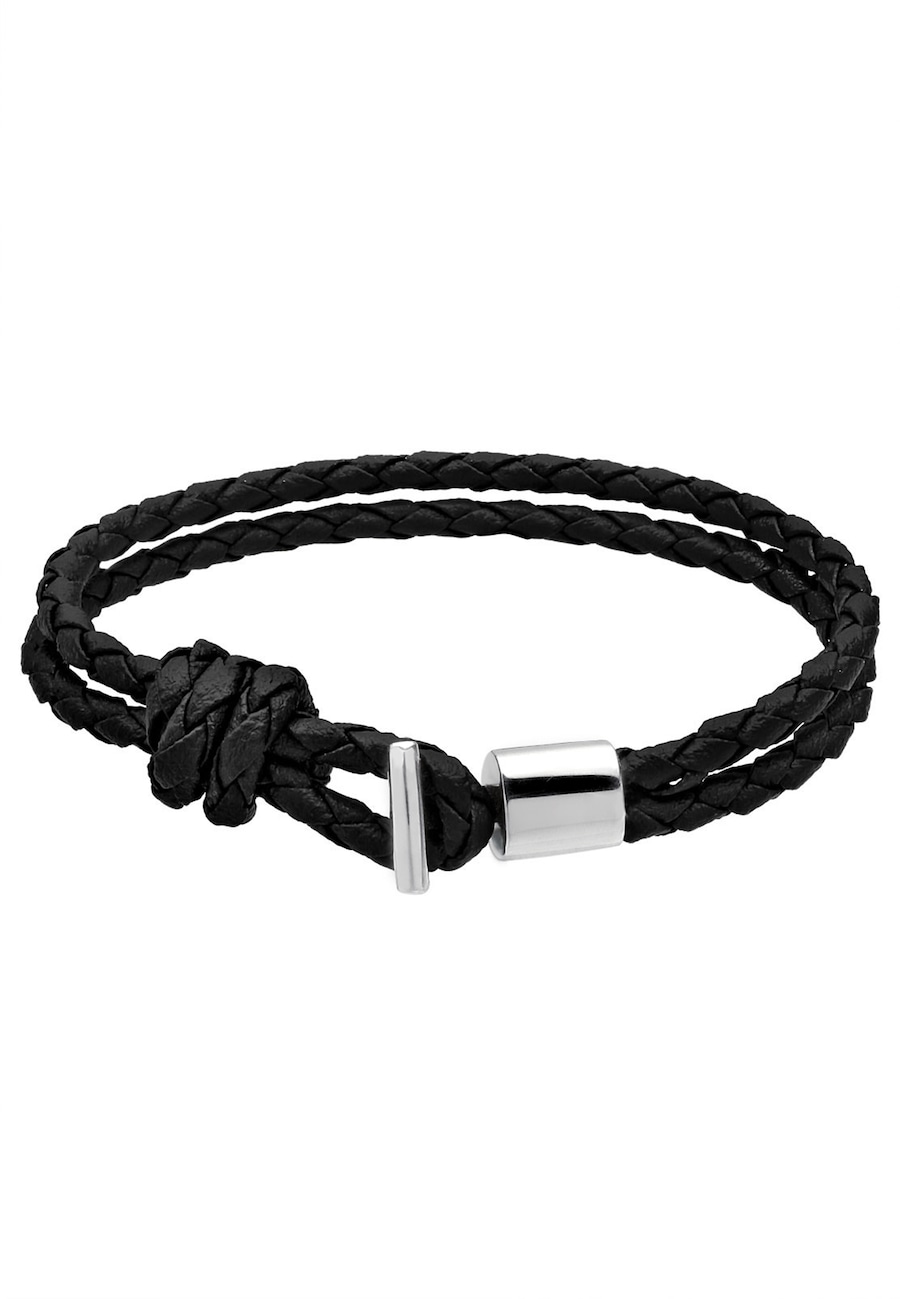 KUZZOI Kunstleder Geflochten 925 Silber 21 Herren