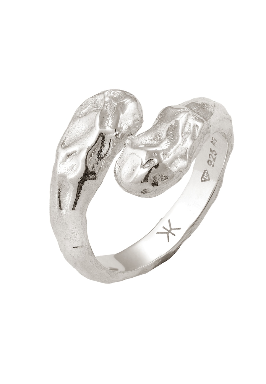 KUZZOI Wickelring Gehämmert 925 Sterling Silber 64 Herren