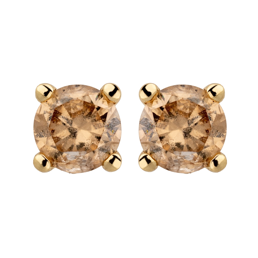 Orolino Ohrstecker 585/- Gold Brillant braun 0,25ct. gelb vergoldet Damen