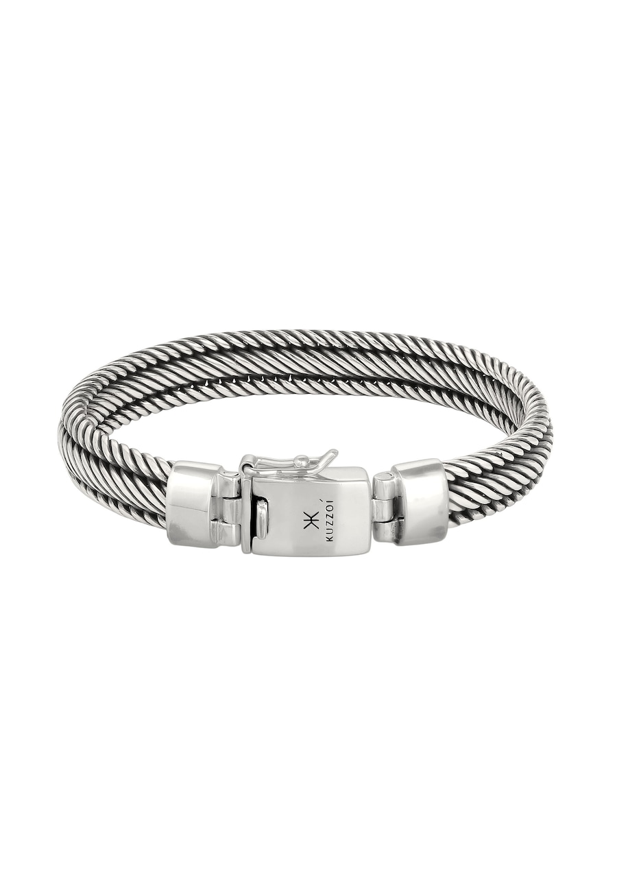 KUZZOI Schlangenkette Flach 925 Sterling Silber Oxidiert 21 Damen