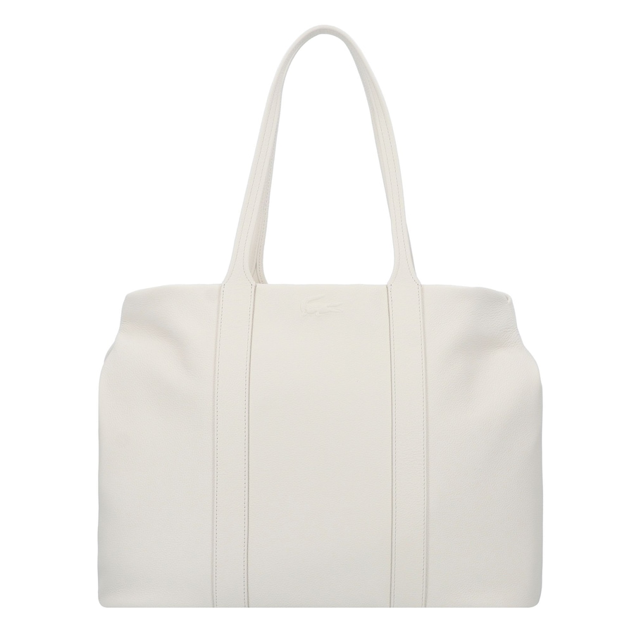 Lacoste City Court Shopper Tasche Leder 41.5 cm bone white Nude Damen