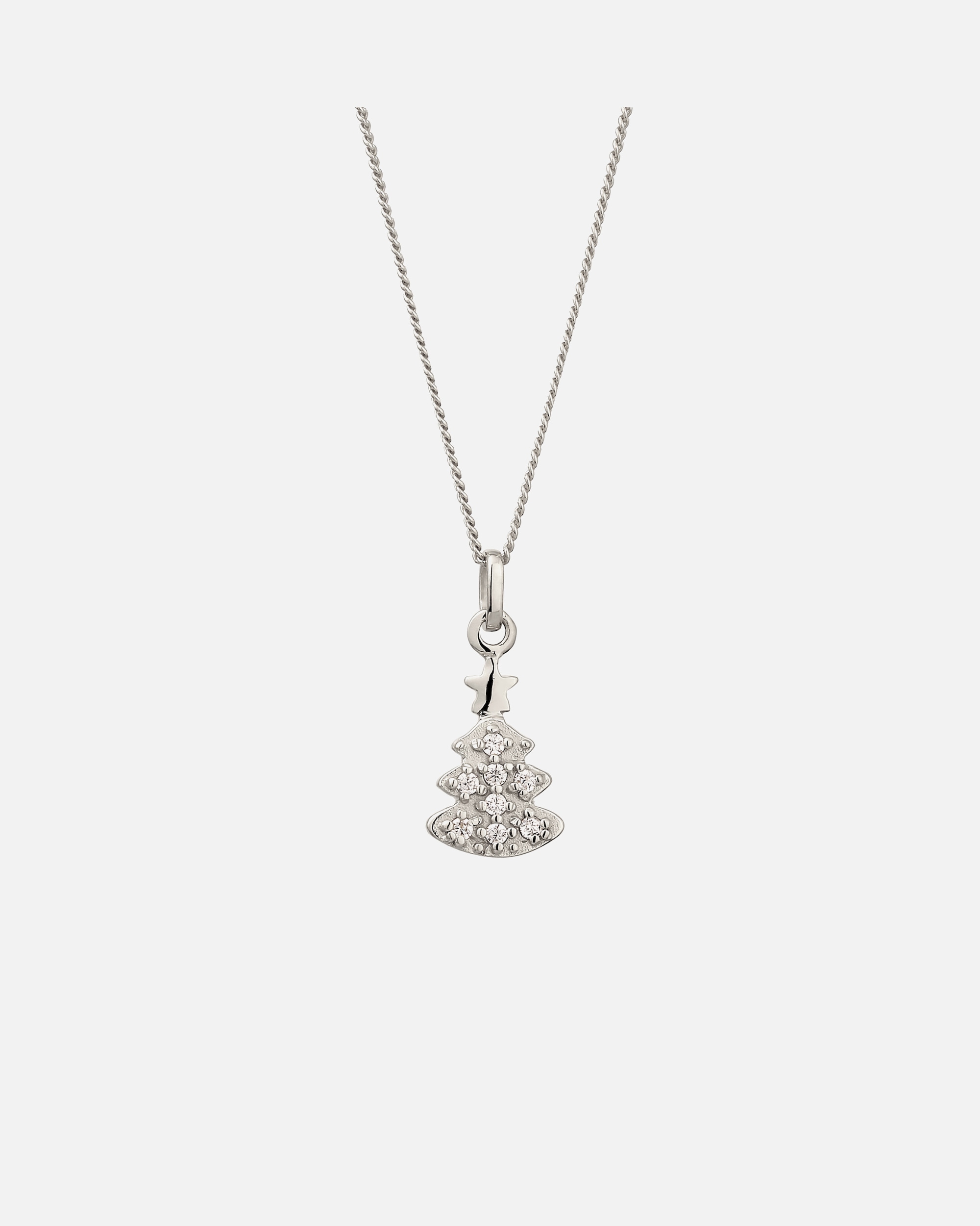 Halskette für Weiblich Elli DIAMONDS Tannenbaum Laborgezüchtete Diamanten Weiß (0.015 ct) 925 Sterling Silber silberfarben