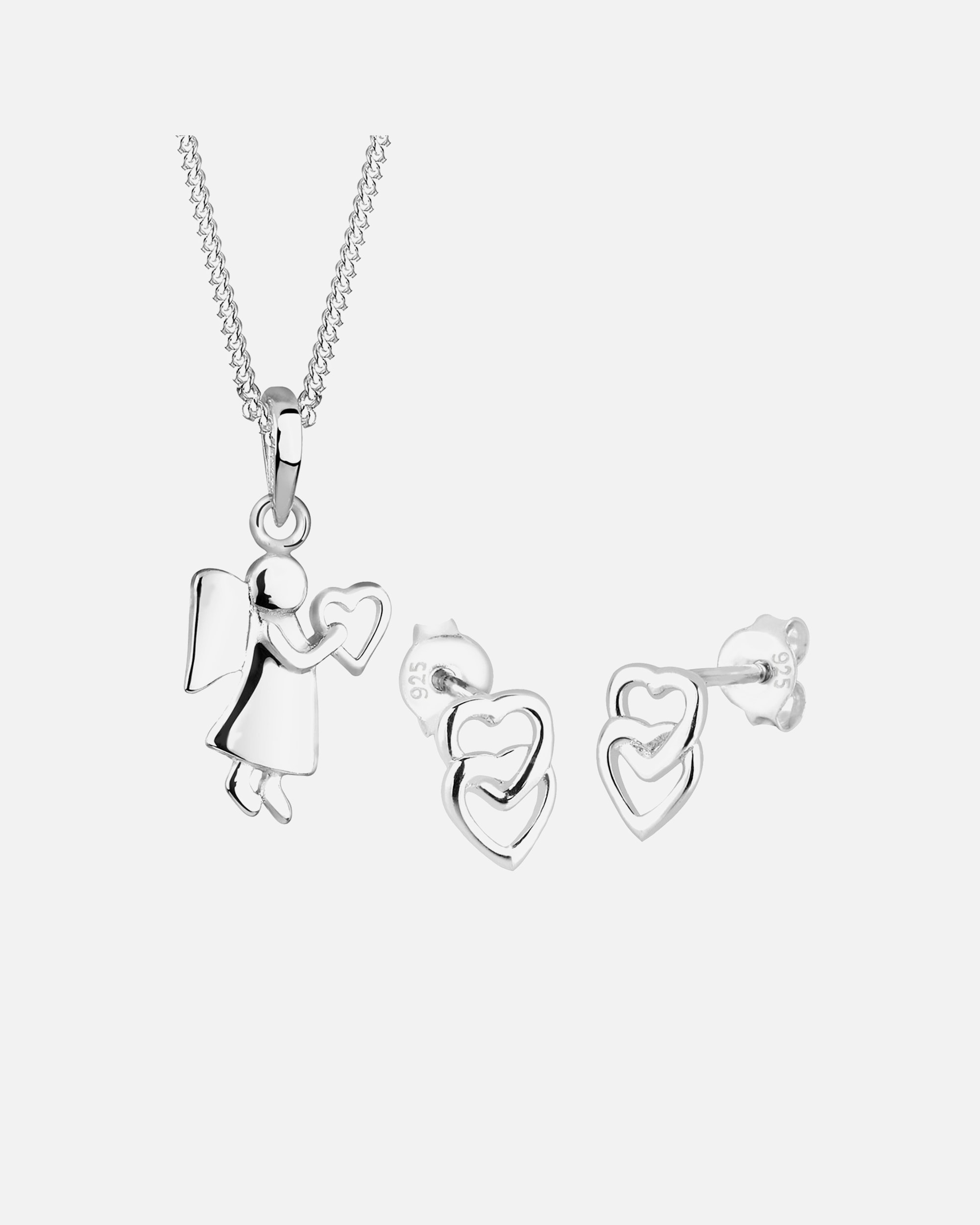 Schmuck für Weiblich Elli Engel Herz 925 Sterling Silber silberfarben