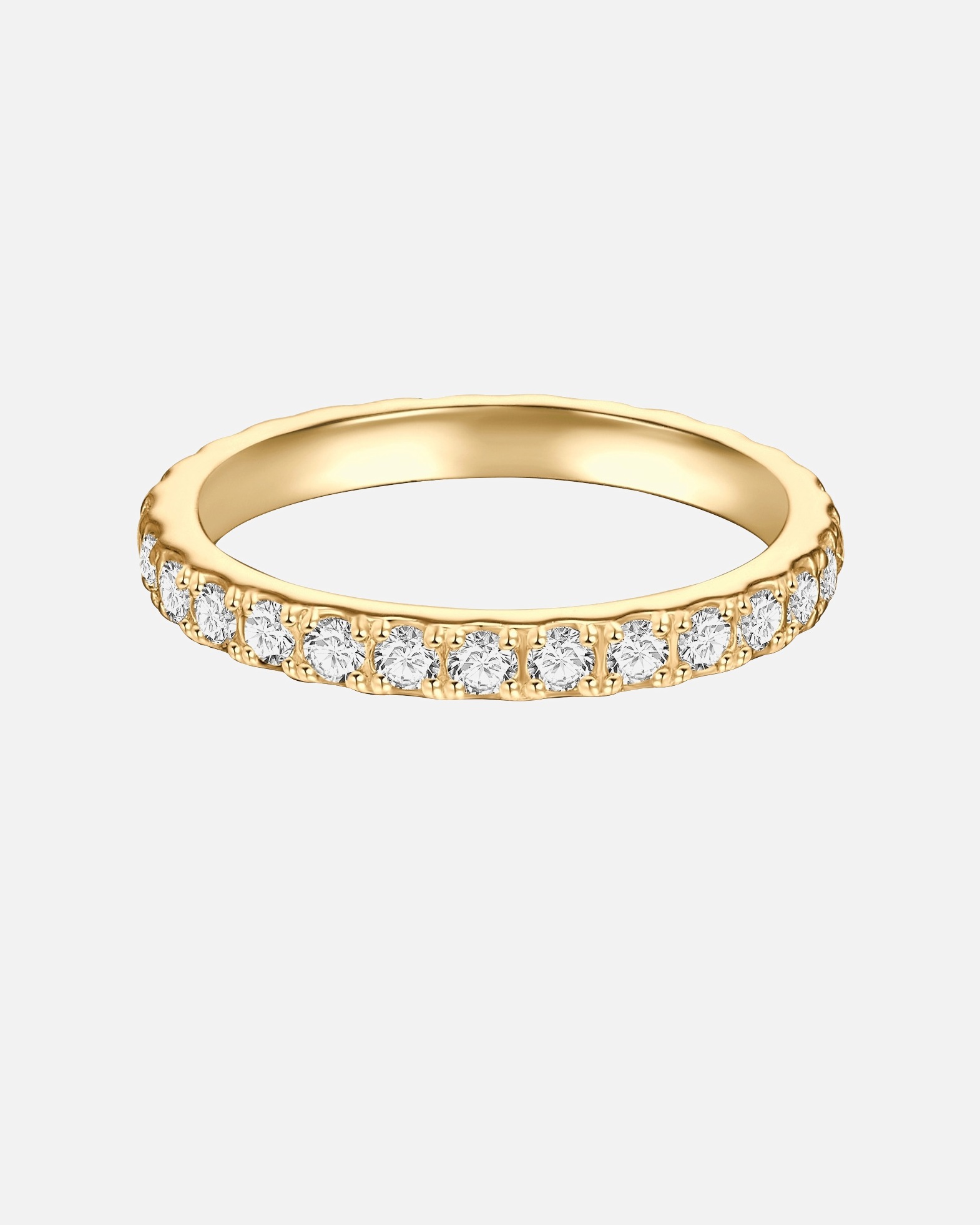 Ring für Weiblich Trilani Memoirering aus Sterling Silber in Gelbgold mit Zirkonia 50