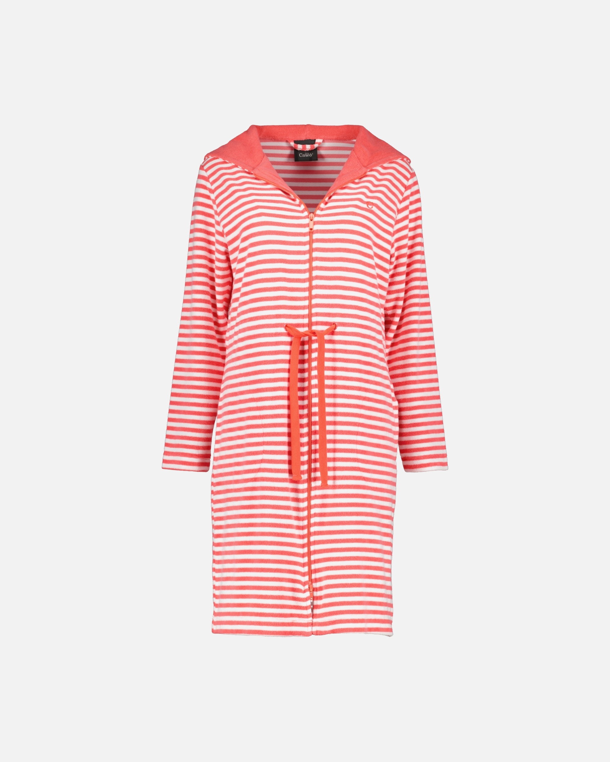 Bademantel für Weiblich Cawö Cawö Bademäntel Damen Kurzmantel mit Kapuze Campus 834 watermelon - 26 S
