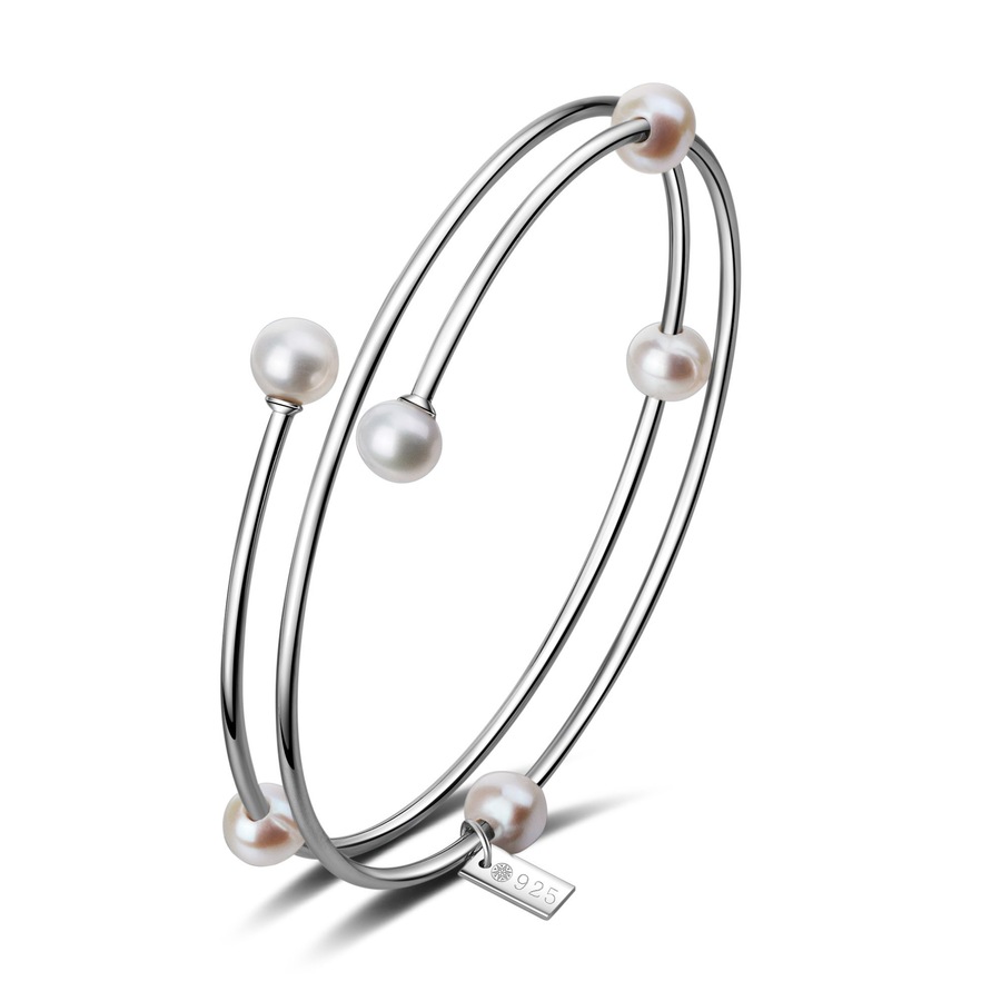 Ailoria MIDORI Armreif Silber/weiße Perle onesize Damen