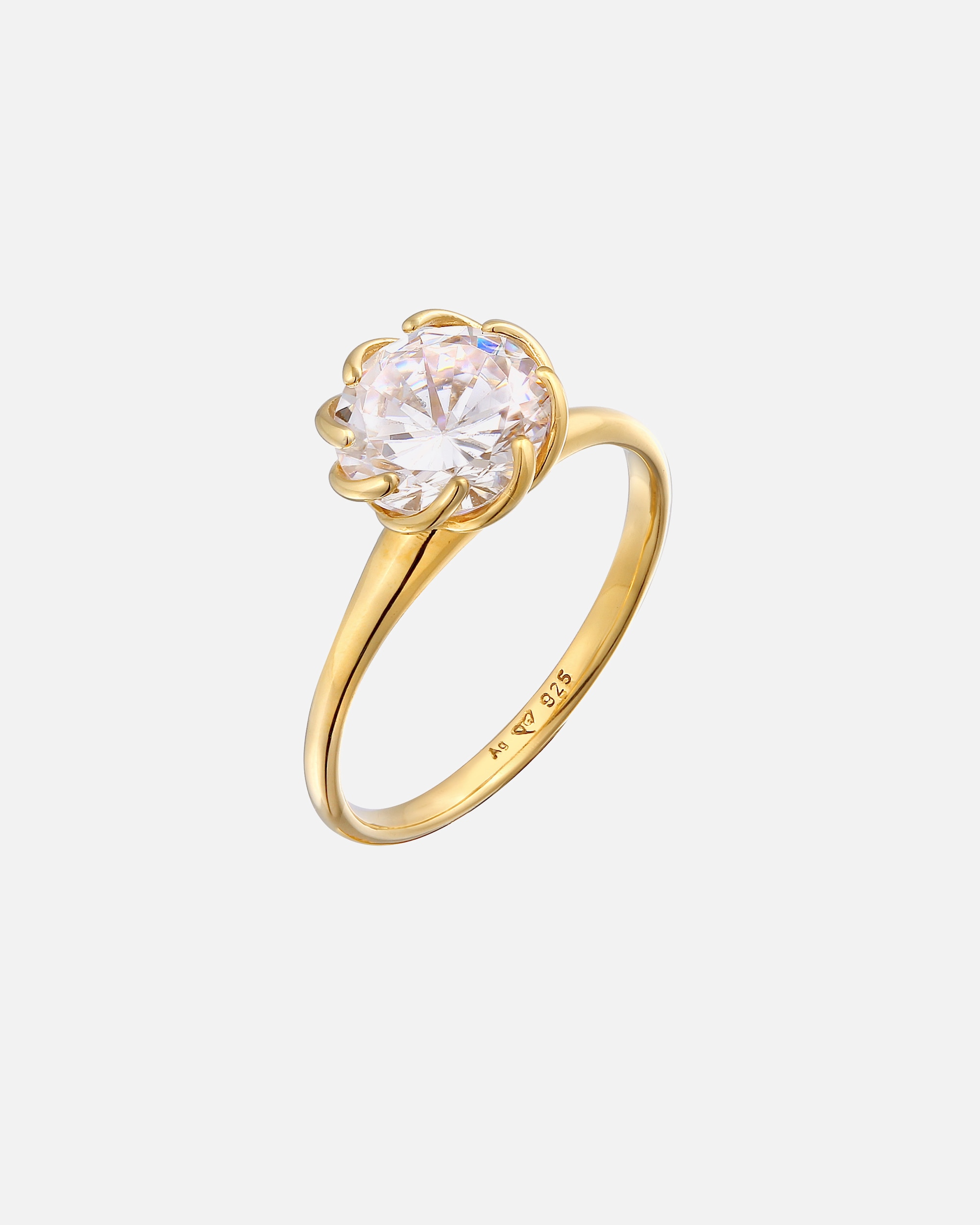 Ring für Weiblich Elli Zirkonia Verlobung Solitär Blüte 925 Silber 52