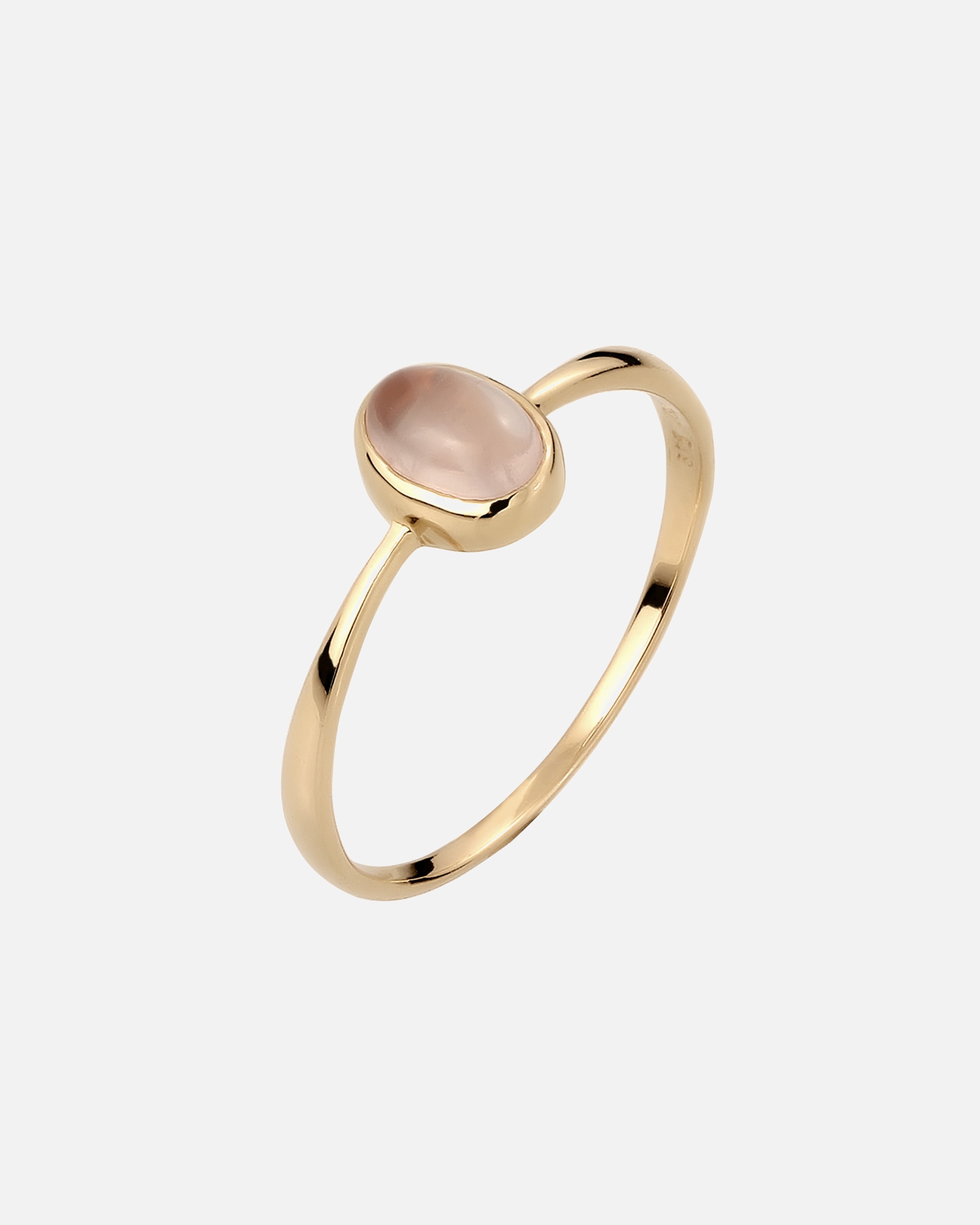 Ring für Weiblich Elli PREMIUM Solitär Quarz Rosé 375 Gelbgold 56