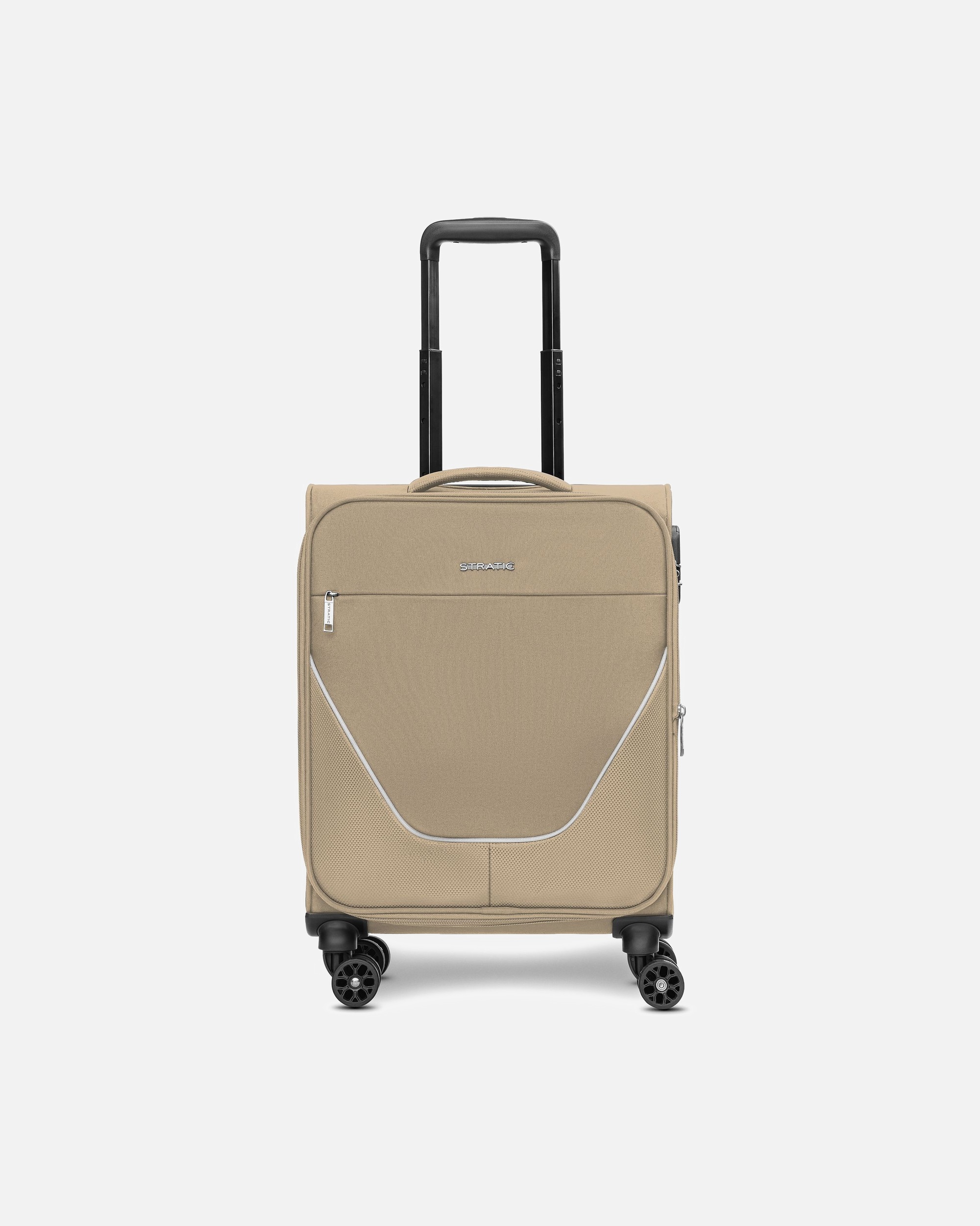 Handgepäckkoffer für Männlich Stratic taska 4-Rollen Kabinentrolley S 55 cm mit Dehnfalte taupe