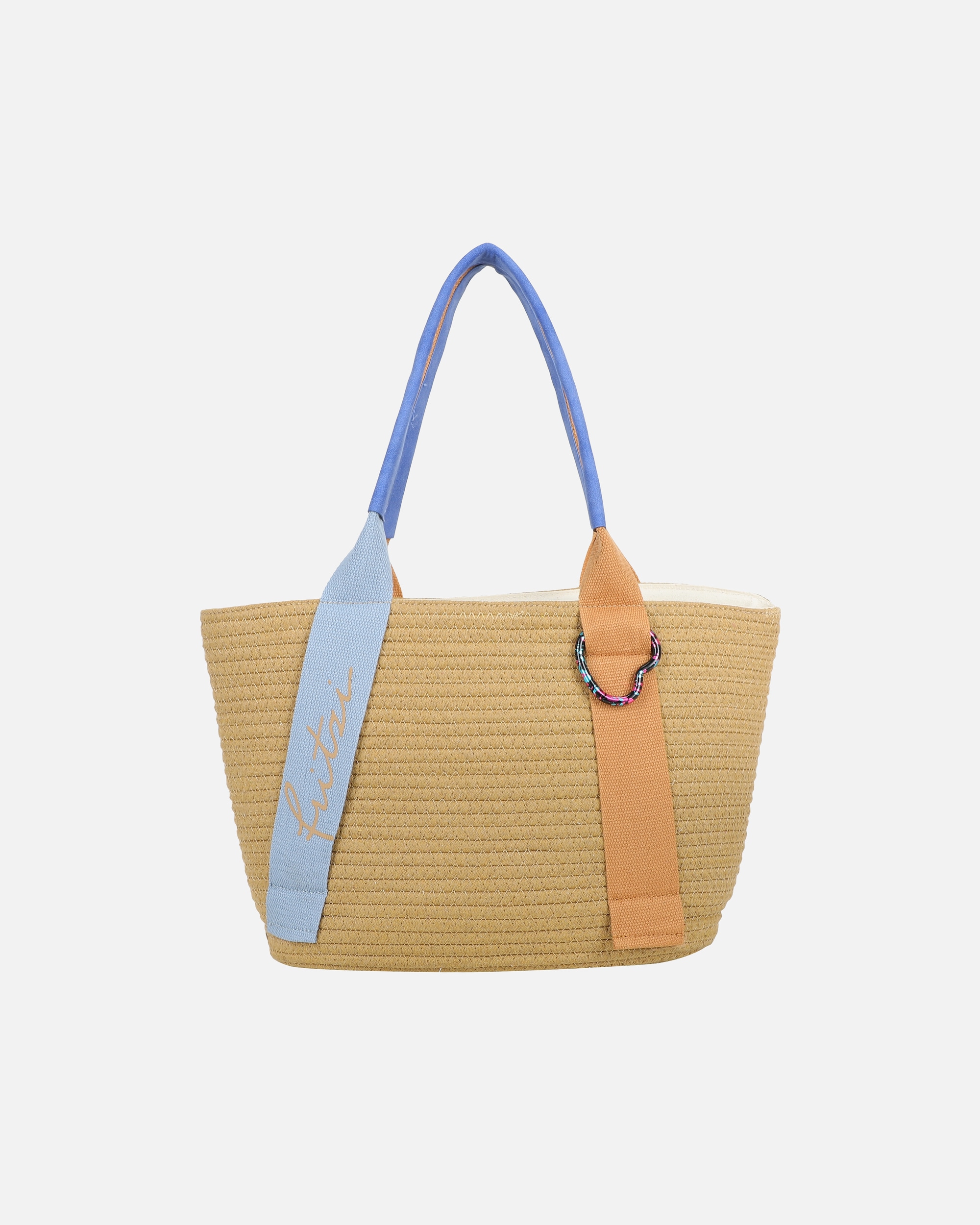 Tasche für Unisex Fritzi aus Preußen Shopper Happy Summer Shopper mit Reißverschluss und Herz-Karabiner braun