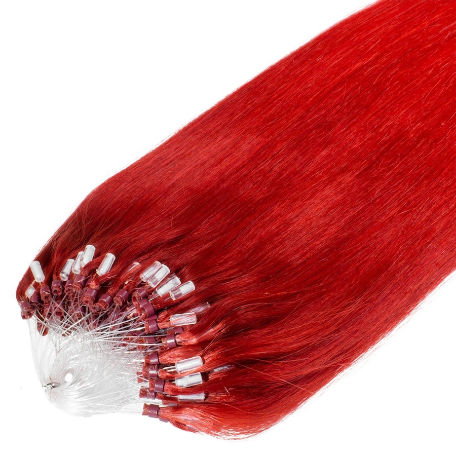 hair2heart Microring Extensions Premium Echthaar #0/44 Rot-Intensiv 0,8g 40cm Pink Damen