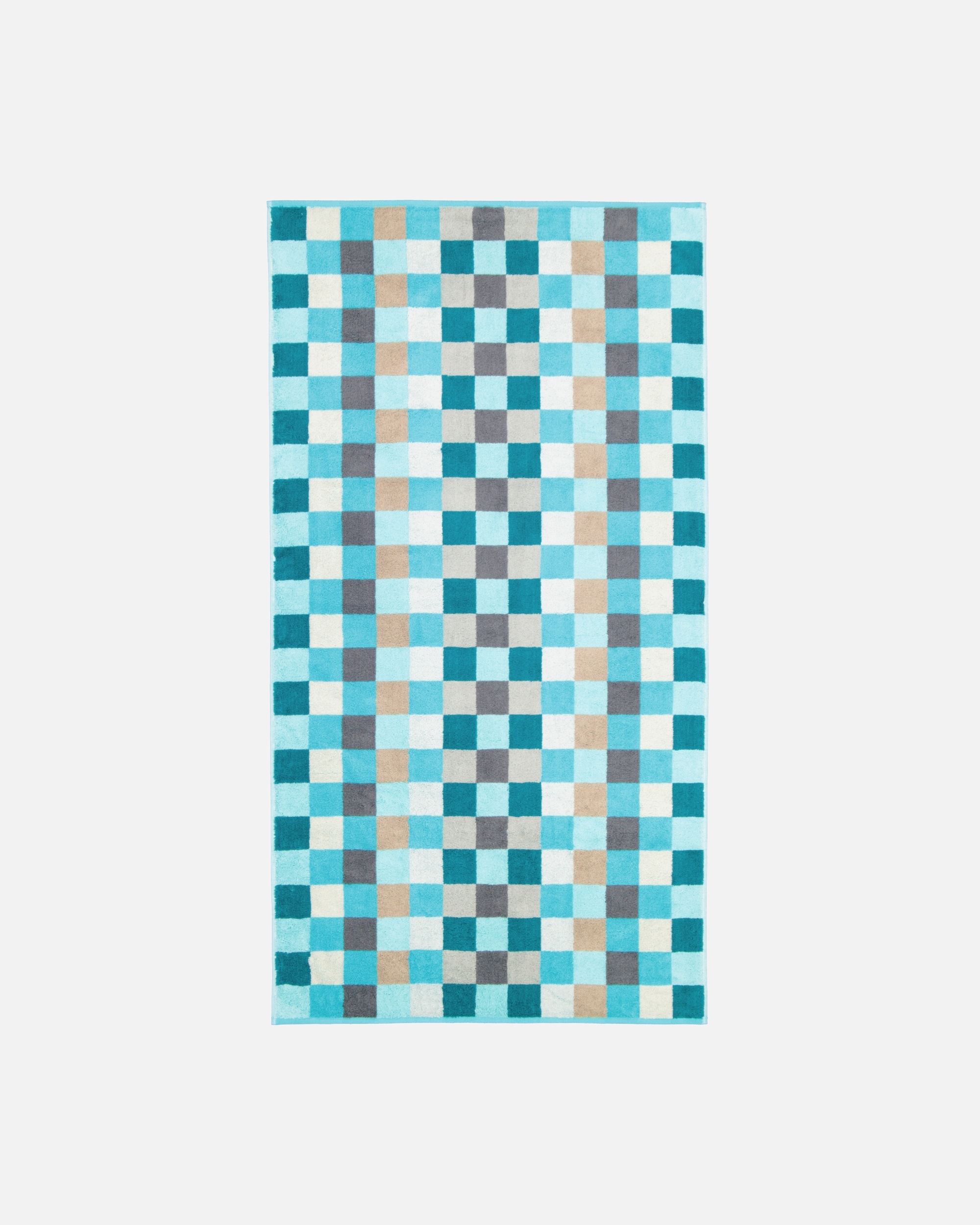 Handtuch für Unisex Cawö Cawö Handtücher Unique Karo 942 türkis - 44 Duschtuch 70x140 cm