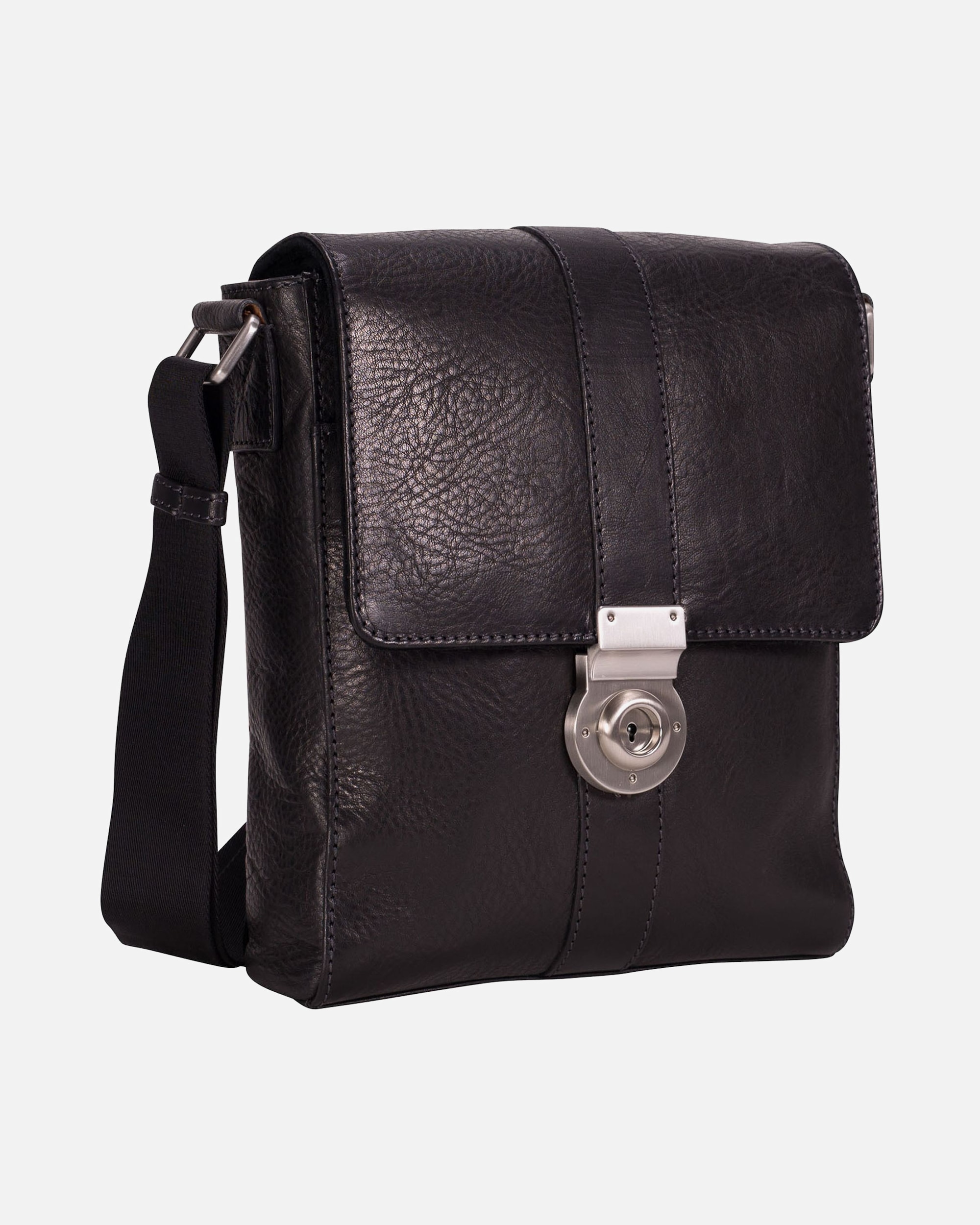 Handtasche für Männlich Leonhard Heyden Bergamo Umhängetasche schwarz