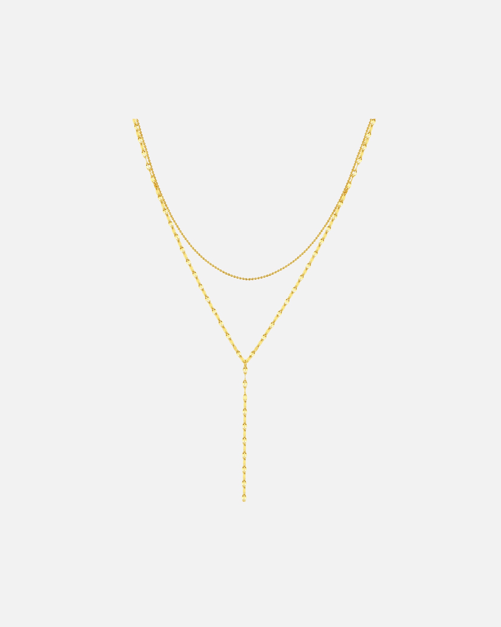 Halskette für Weiblich Hey Happiness Default Brand Line Layered Y Kette aus Edelstahl – besondere Valentinstagsüberraschung Gold