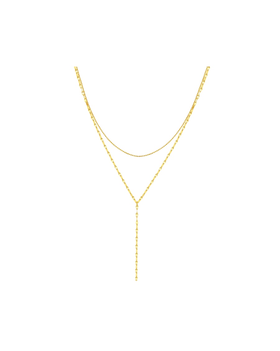 Hey Happiness Layered Y Kette aus Edelstahl – besondere Valentinstagsüberraschung Gold Damen