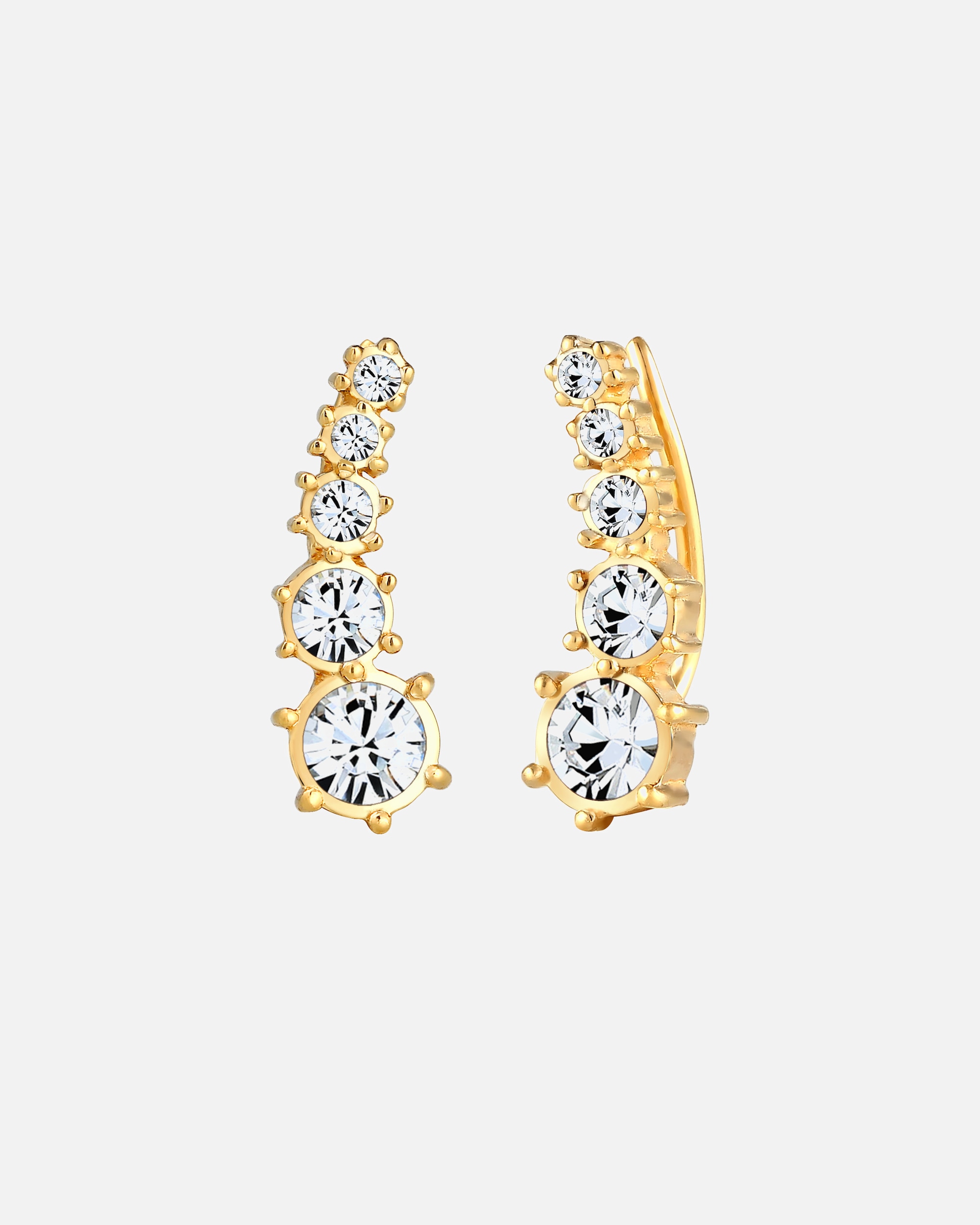 Ohrringe für Weiblich Elli Earclimber Klassik 925 Silber, mit Kristallen von Swarovski® goldfarben