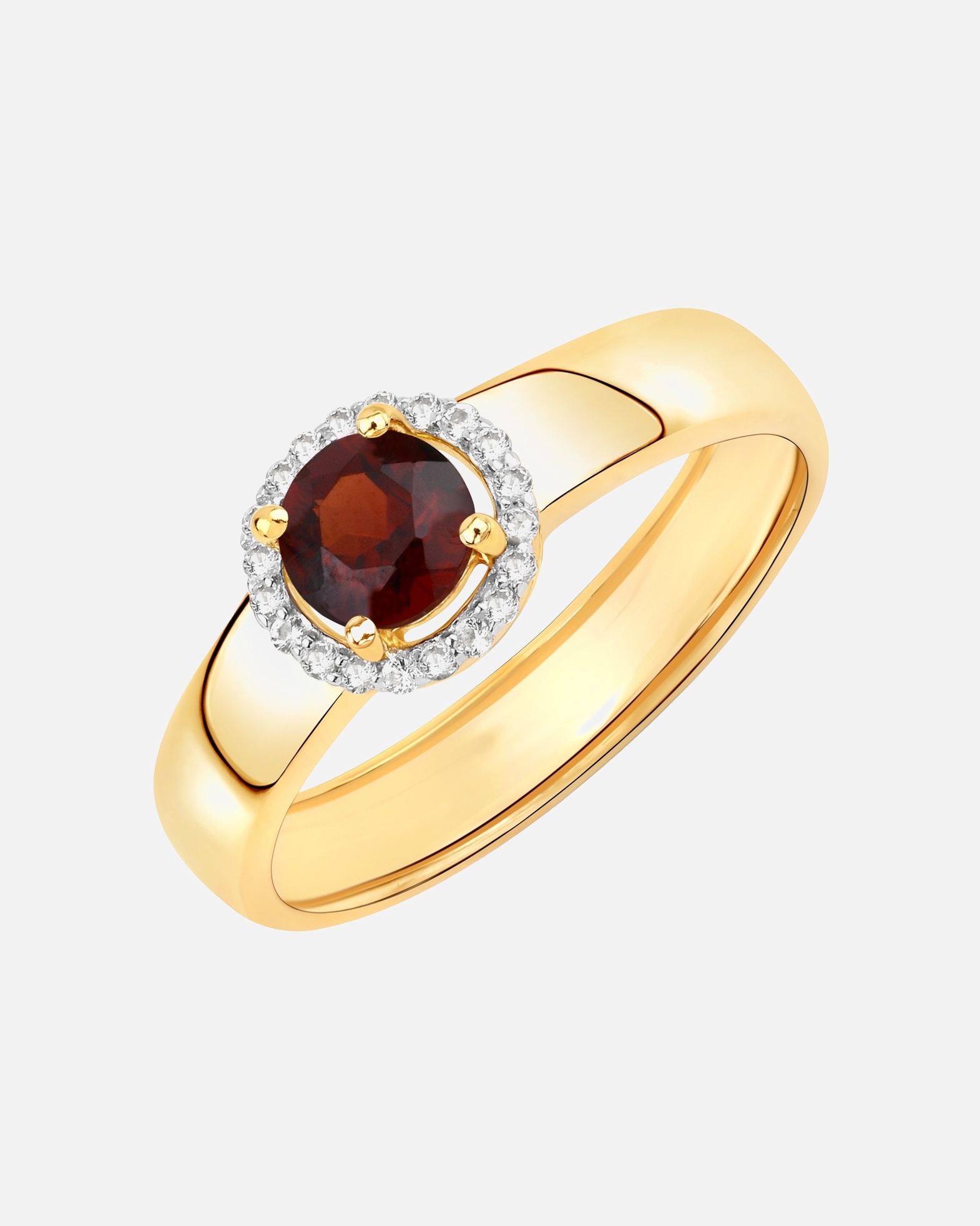 Ring für Weiblich Rafaela Donata Ring Sterling Silber Granat in Gelbgold 60
