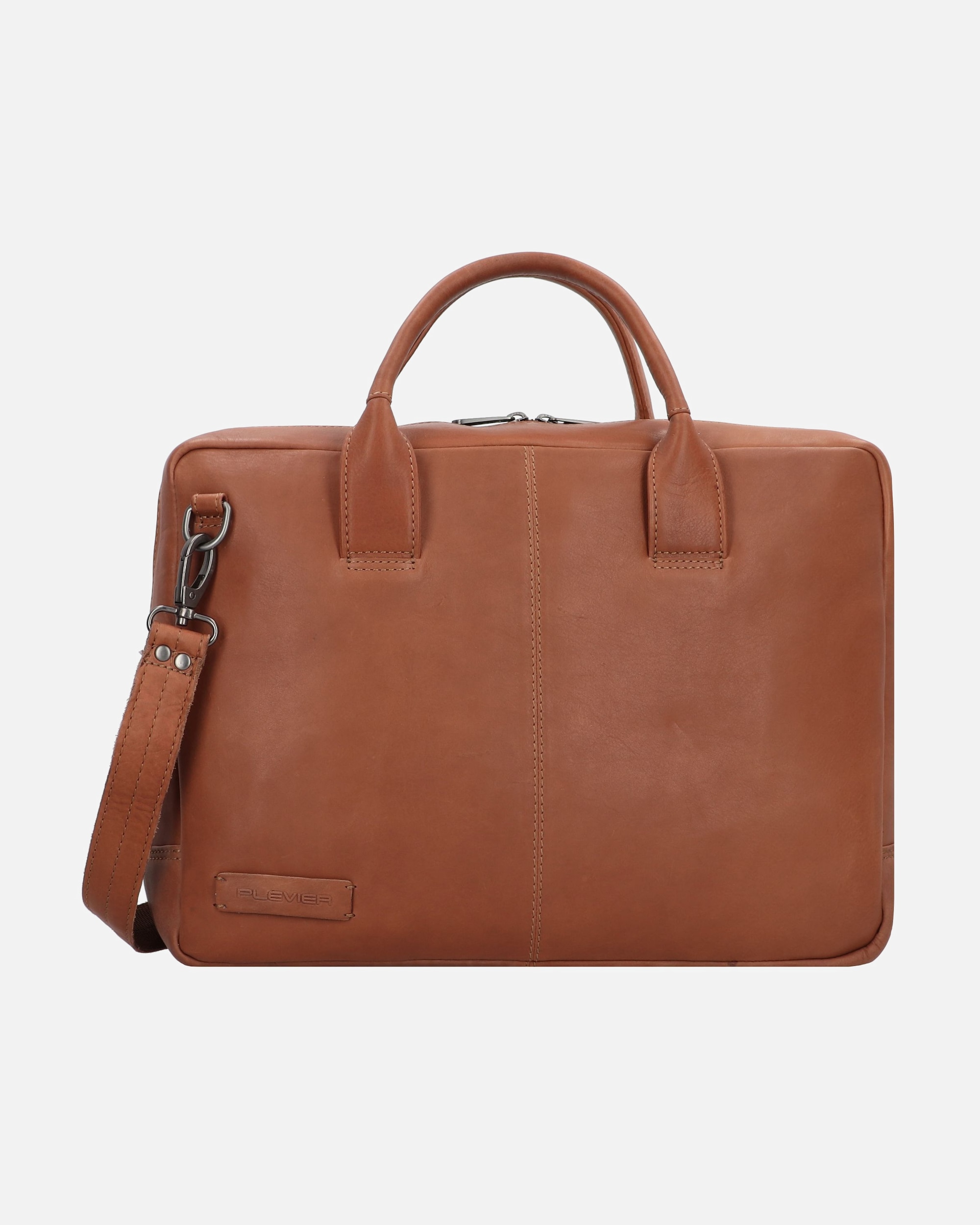Laptoptasche für Männlich Plevier Gherkin Gherkin Aktentasche Leder 40 cm Laptopfach cognac