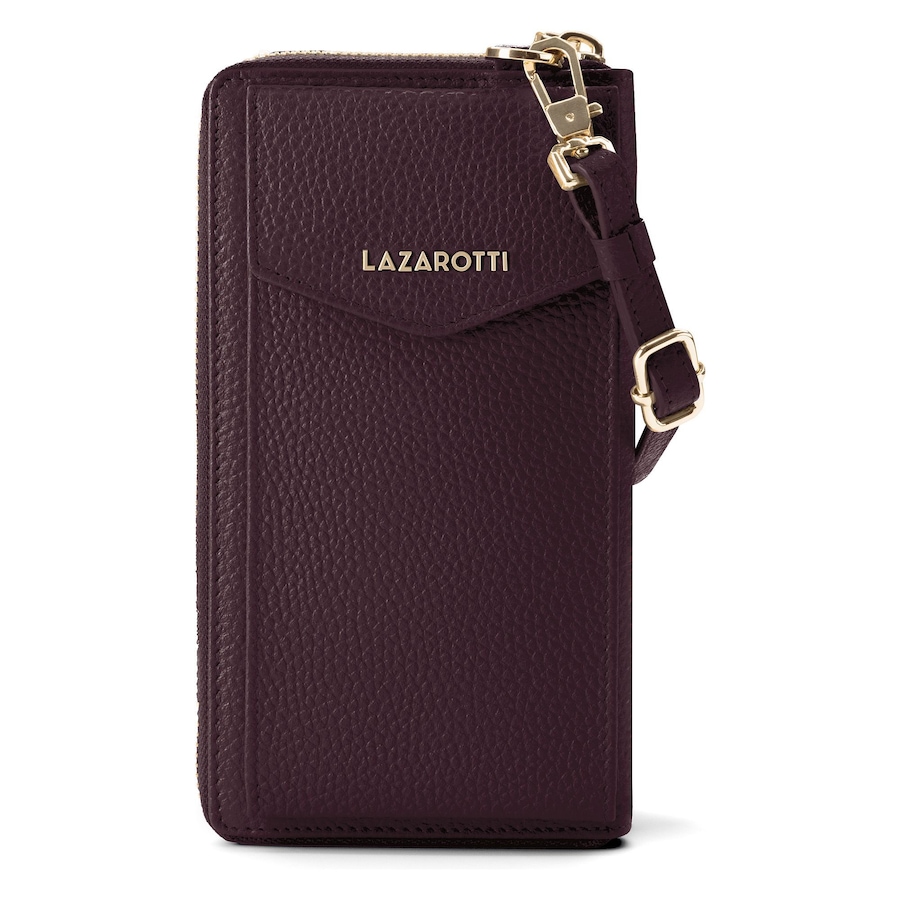 Lazarotti Bologna Leather Zip-Around Geldbörse Handytasche Leder 19 cm burgundy Dunkelrot Damen