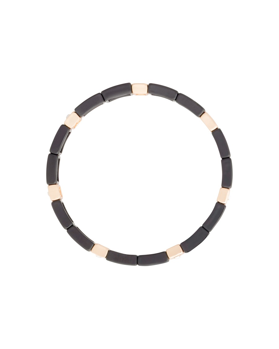 A&C Oslo – Nordic Design Jewellery Armband 'Enamel Tiles Crystal Line' schwarz Schwarz Damen