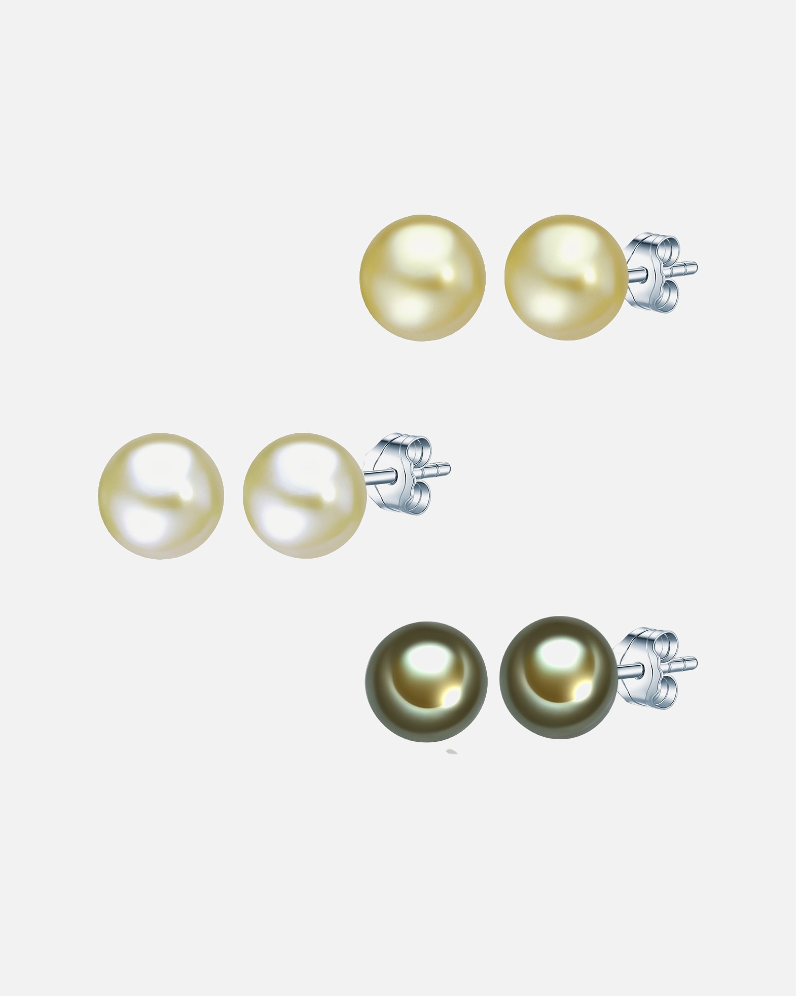 Ohrringe für Weiblich Valero Pearls Perlen-Ohrstecker aus Sterling Silber in silber mit Süßwasser-Zuchtperle 7,0 mm