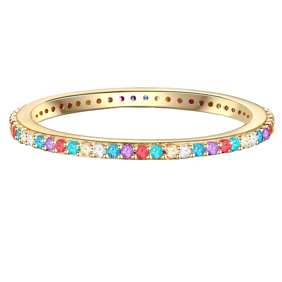 Lulu & Jane Ring aus Messing in Gelbgold mit Zirkonia 58 Damen