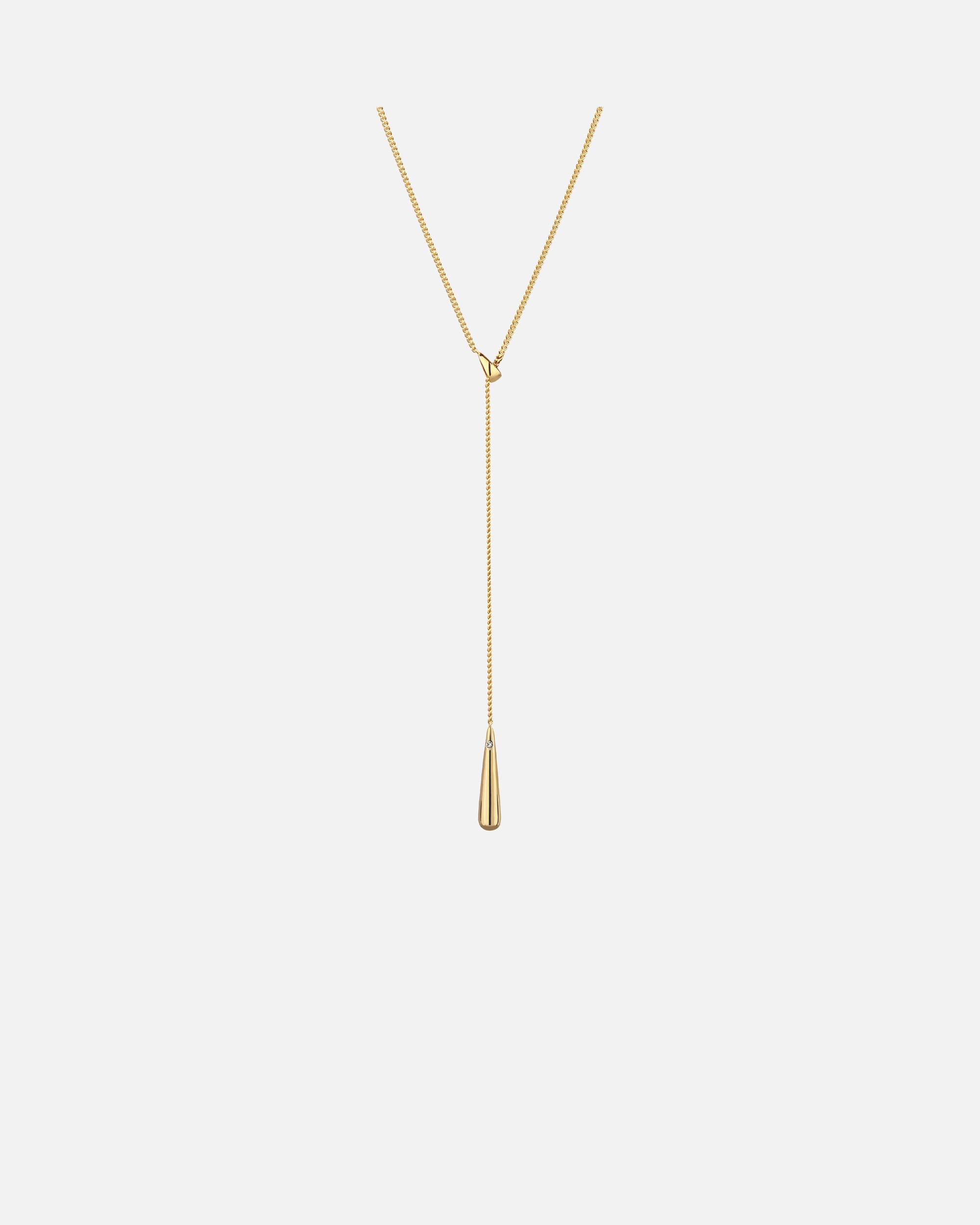 Halskette für Weiblich Elli Y-Halskette Tropfen mit Kristall von Swarovski® 925 Sterling Silber goldfarben