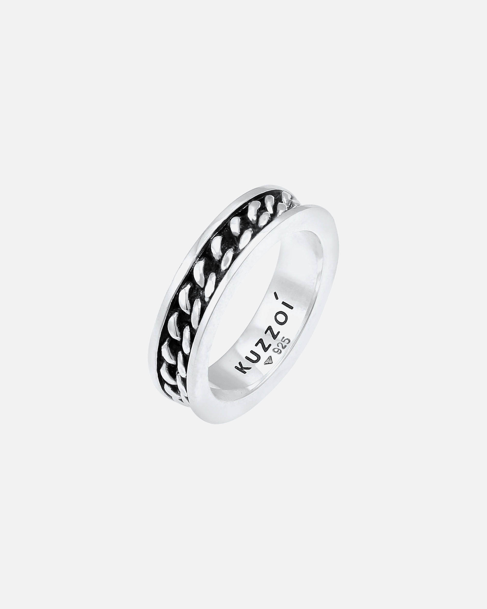 Ring für Männlich KUZZOI Herren Bandring Panzer Design Trend 925 Silber 62
