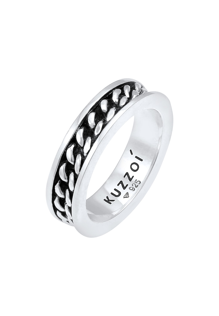 KUZZOI Herren Bandring Panzer Design Trend 925 Silber 60