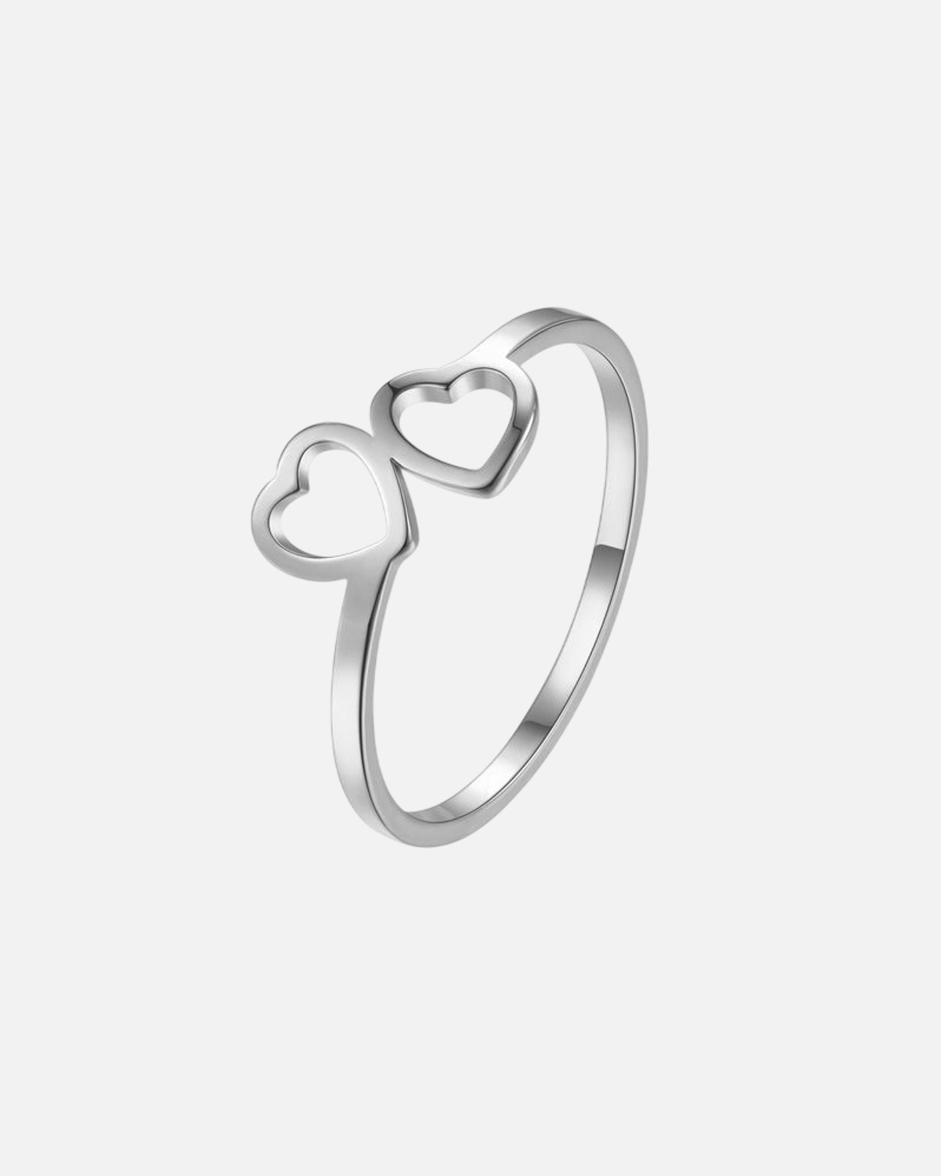 Ring für Weiblich Hey Happiness Default Brand Line Herzring "Connected Hearts" – Silber – Wasserfest 54