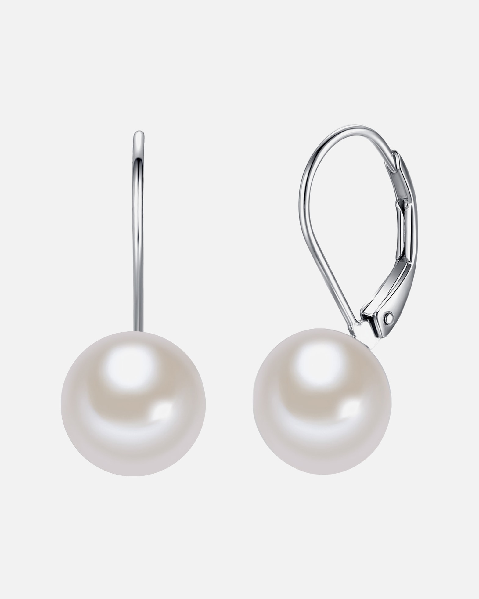 Creolen für Weiblich Lulu & Jane Perlen-Creolen Sterling Silber Süßwasser-Zuchtperle in Silber 18,0 mm