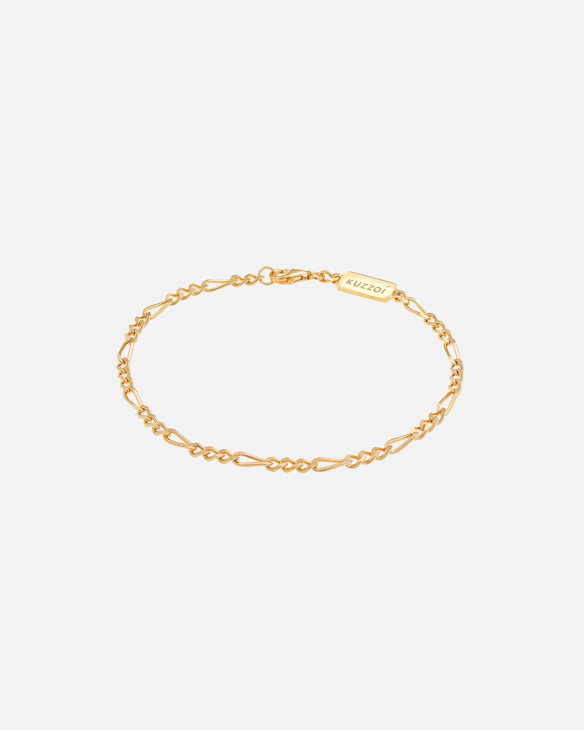 Armband für Männlich KUZZOI Figarokette Massiv Basic Must-Have Cool 925 Silber 19