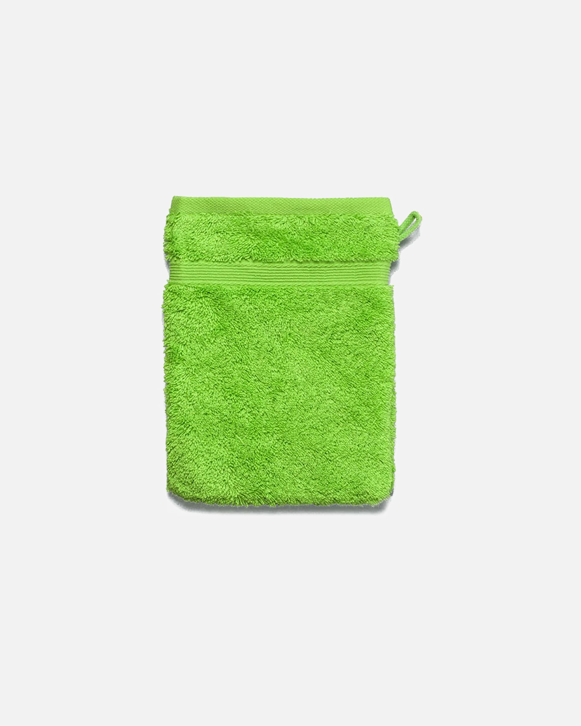 Handtuch für Unisex grace grand spa Waschhandschuh Avantgarde mit breiter Webbordüre grün