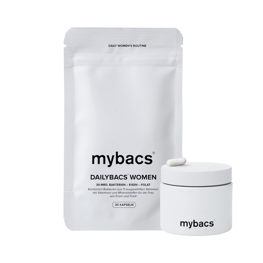 mybacs Dailybacs Women – Bakterien-Komplex, Eisen & Folat 6-Monats-Paket (180 Kapseln) 108 g Damen