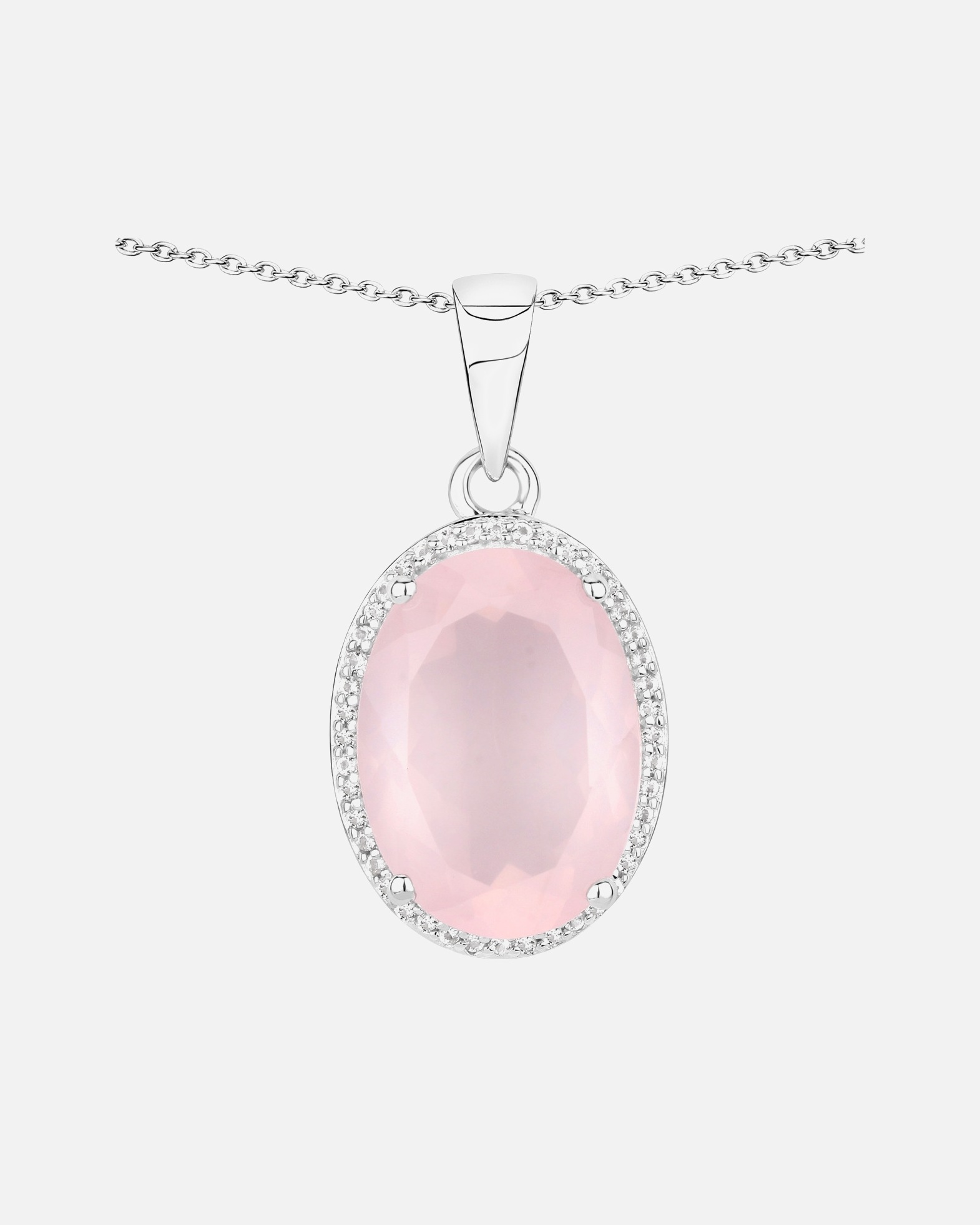 Halskette für Weiblich Rafaela Donata Kette Sterling Silber Chalcedon (gefärbt) in Silber Rose