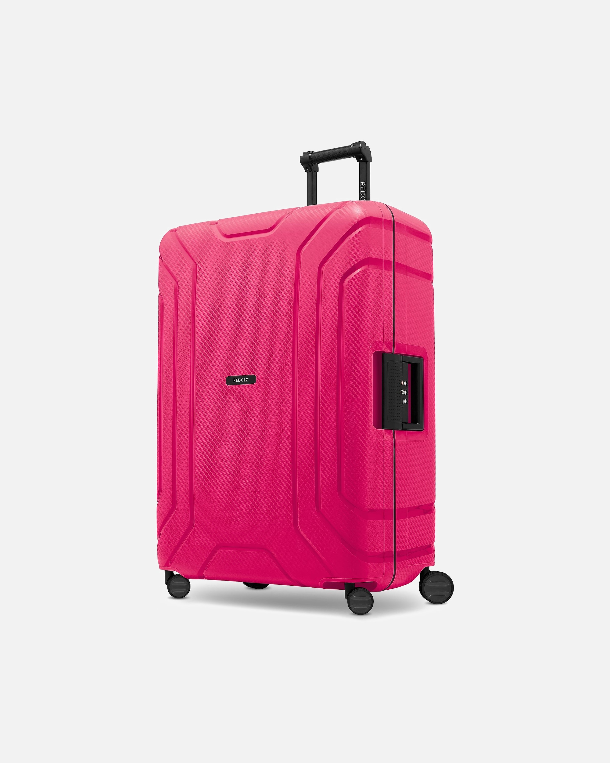 Koffer für Männlich Redolz Essentials 15 4-Rollen Trolley 75 cm mit Dreipunkt-Verschluss pink