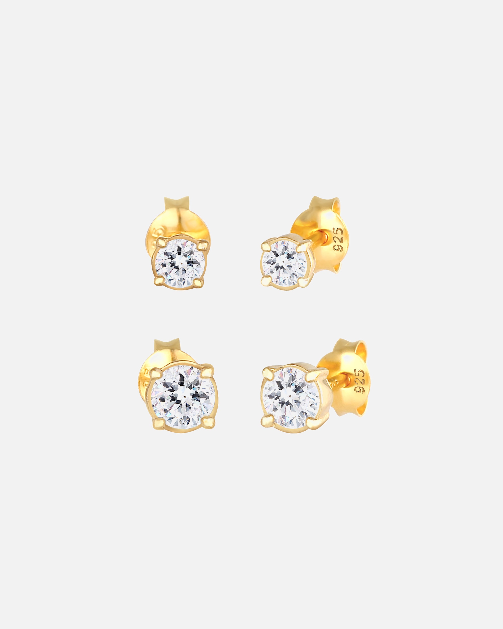 Ohrringe für Weiblich Elli Ohrstecker 2er Set 925 Sterling Silber, mit Kristallen von Swarovski® goldfarben
