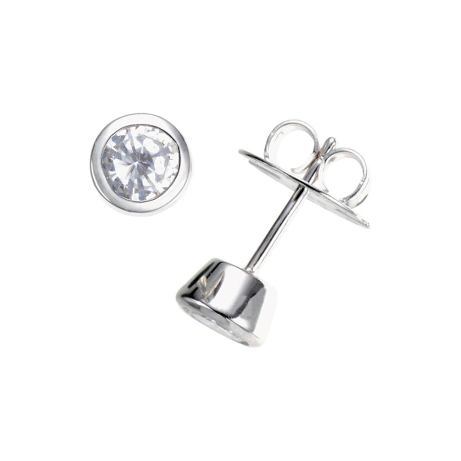Giorgio Martello Milano Ohrstecker mit Zirkonia, Silber 925 Ø 5 mm Damen