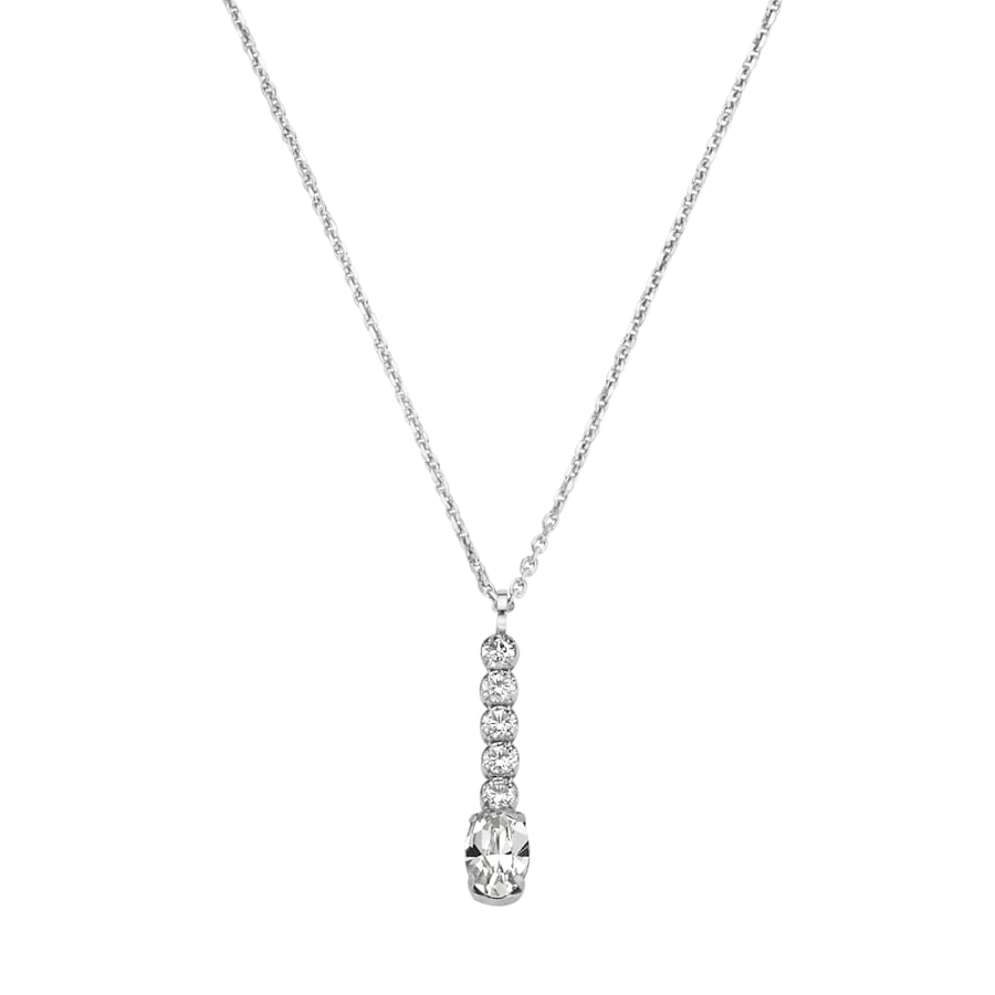 Smart Jewel Kette Anhänger mit Kristallsteinen, Silber 925 45 cm Weiss