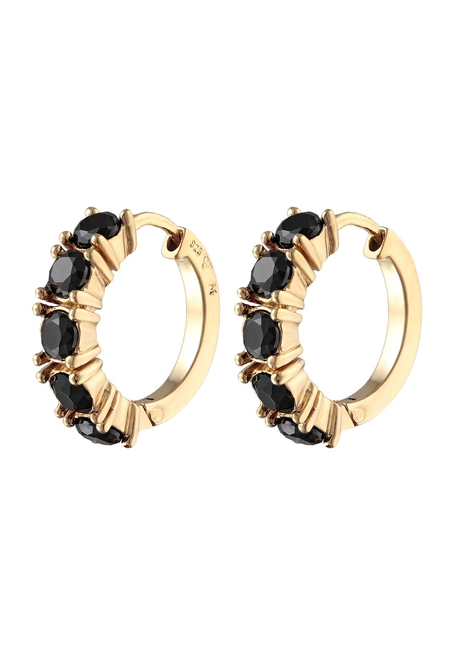 Elli Creolen Kristalle Elegant 925 Silber goldfarben Damen