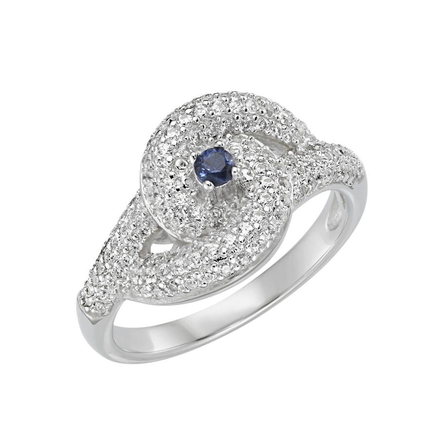 Smart Jewel Ring mit Zirkonia und blauem Kristallstein, Silber 925 54 Blau