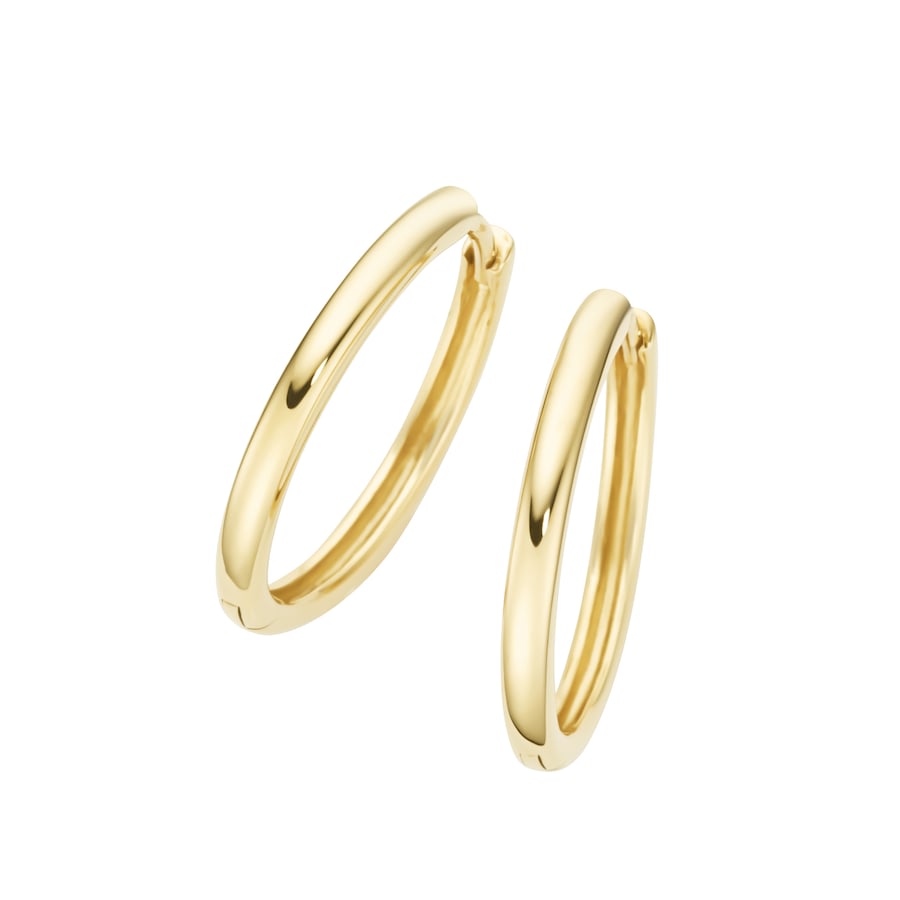 Luigi Merano Klappcreolen rund, Durchmesser ca. 19,5 mm, Gold 375 Onesize Damen