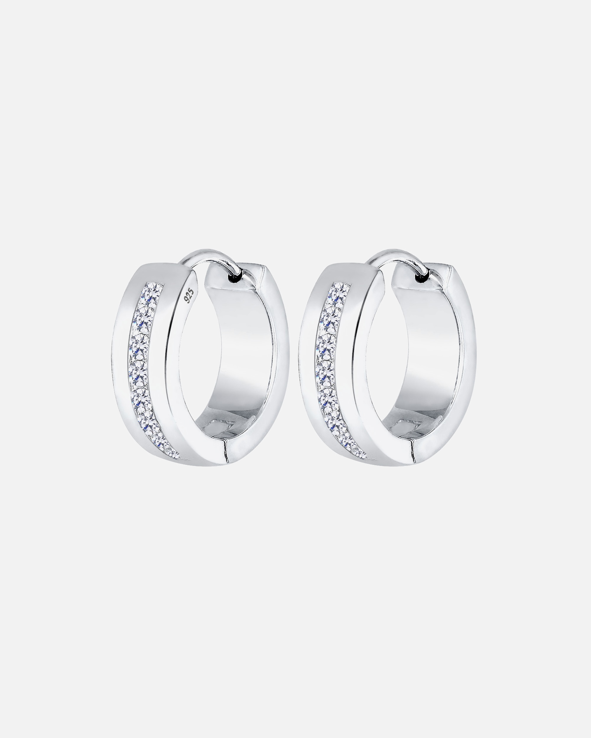 Ohrringe für Weiblich Elli Elli Ohrringe Creolen Zirkonia Basic Glamour Elegant 925 Silber Weiß