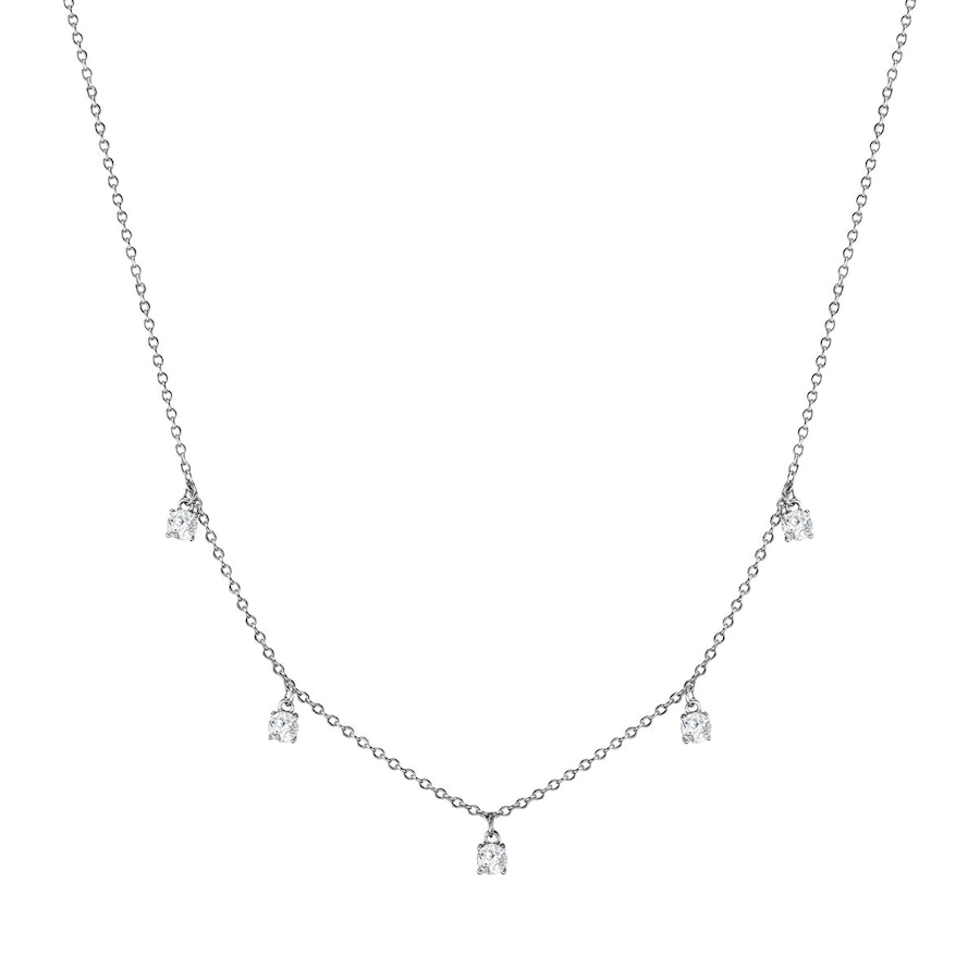 Glanzstücke München Halskette Sterling Silber Zirkonia in 40,0 cm Basiskette + 5,0 Verlängerung Damen